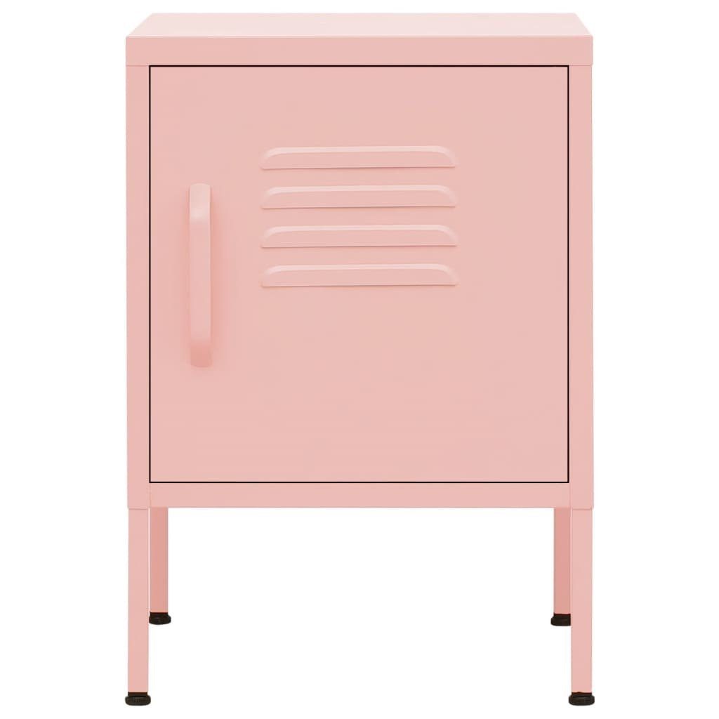 vidaXL Nachttisch NA Nachttisch Rosa 35x35x51 cm Stahl