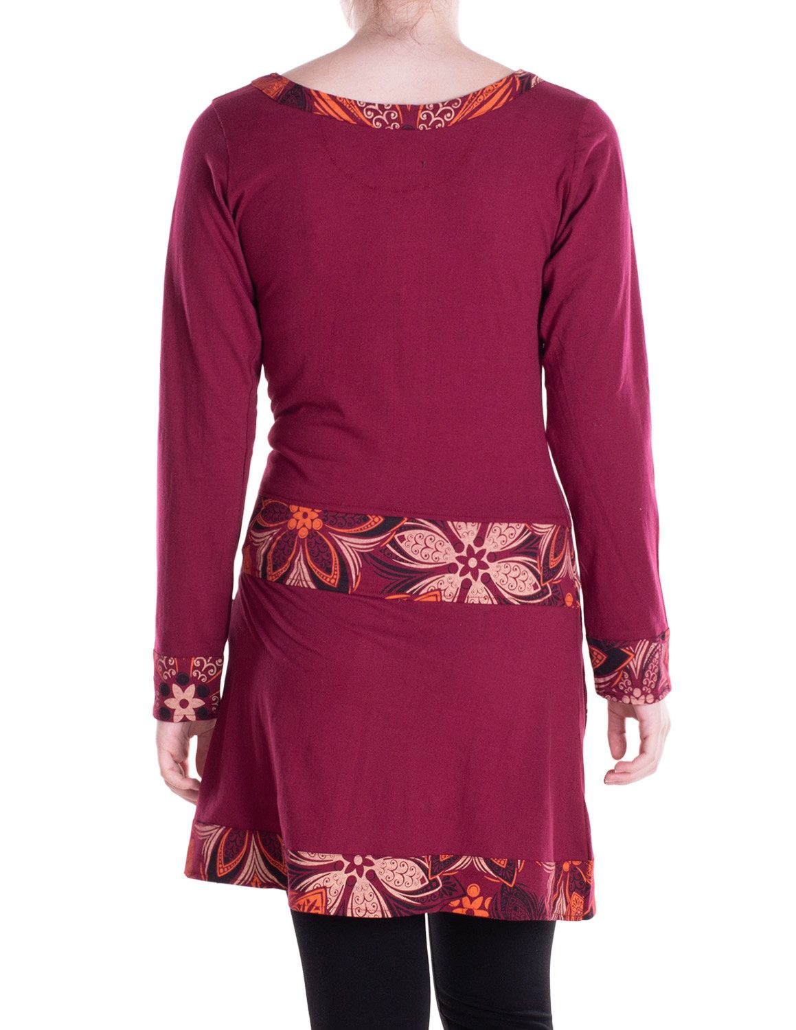 Vishes Midikleid Damen A-Linie Baumwolle Blumen-Muster mittlere Taille mit Taschen Alternative Bekleidung, Ethno, Hippie, Retro Style