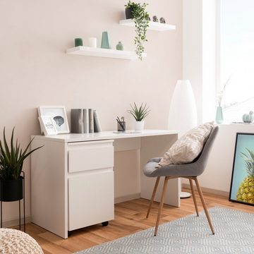 Homestyle4u Schreibtisch Schreibtisch Weiß Rollcontainer Bürotisch (kein Set)