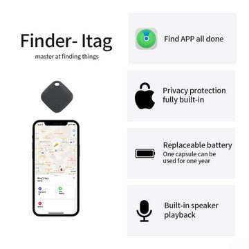 Silberstern Mini Locator Gepäckstalker Smart Tag GPS Tracks Antilost Alarm Navigationsgerät (Haustierverfolgung, Anti-Verlust-Artefakt, Geeignet für Schlüssel und Brieftaschen für den täglichen Gebrauch)