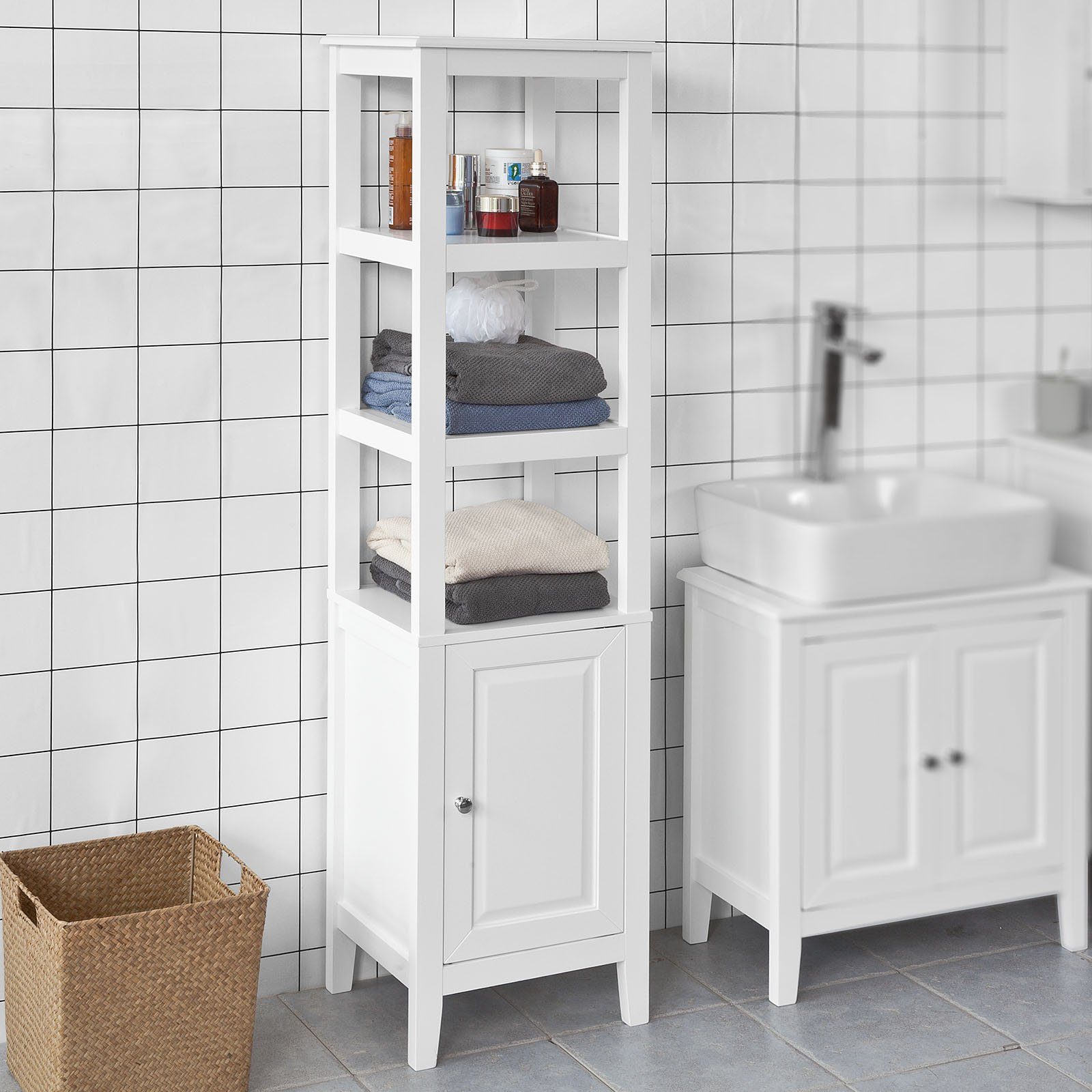 SoBuy Hochschrank FRG205 Badregal Badschrank Badmöbel günstig online kaufen