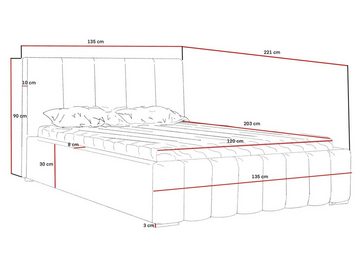 MARPUR Polsterbett STEEL (Polsterbett mit Bettkasten und Kopfteil, Lattenrost, Füße, Anleitung)