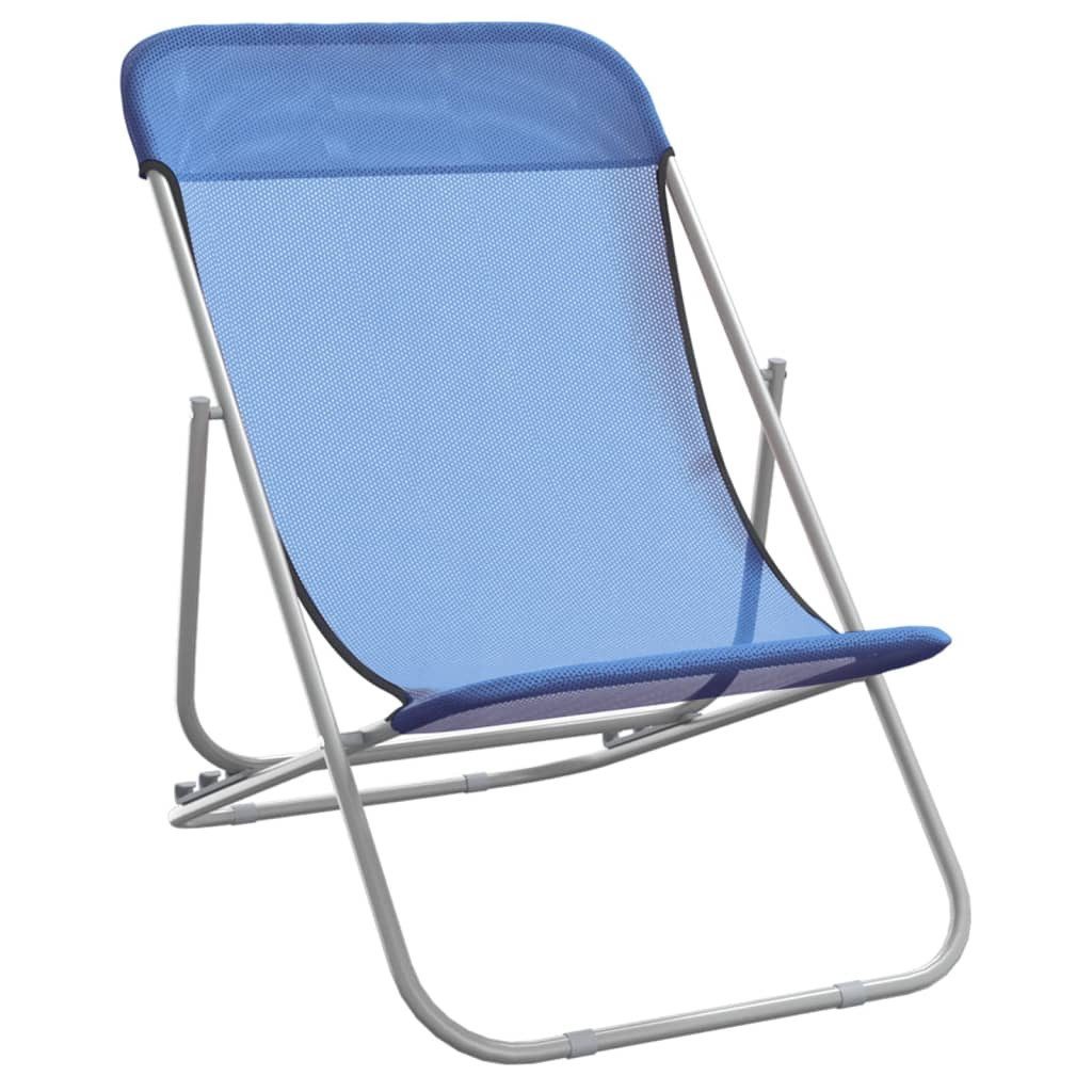 vidaXL Gartenliege Strandstühle 2 Stk. Blau günstig online kaufen