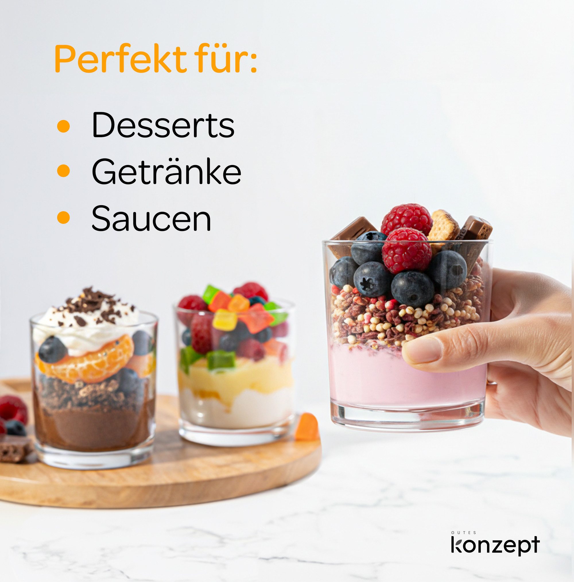 KONZEPT Dessertschale 6/12er Set 245 ml – Klassisches Design, Spülmaschinenfest, Elegant, (6-tlg), Ideal für Desserts, Eis, Pudding & Mousse – Europäische Quali – Bild 5 von 5
