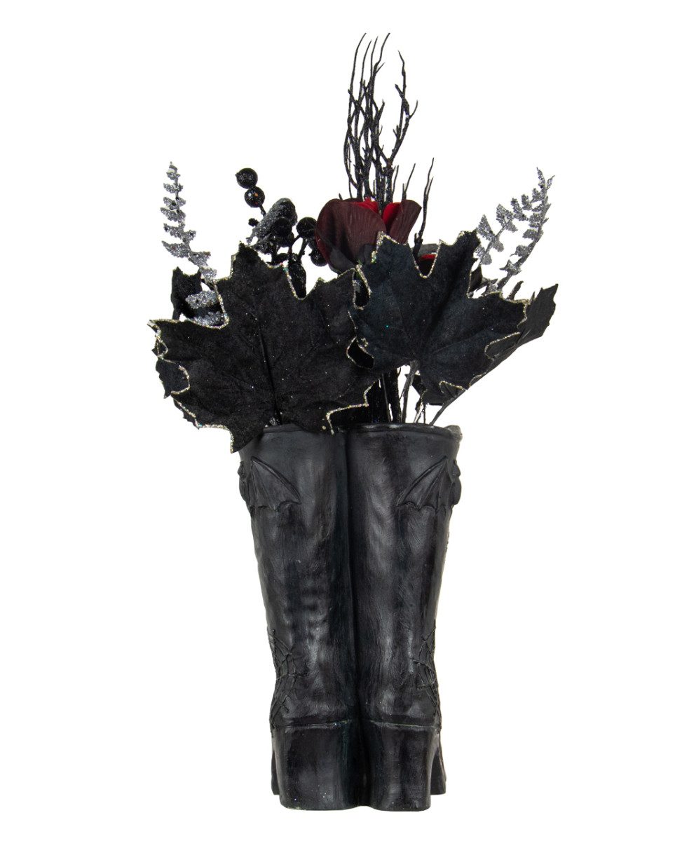 Horror-Shop Dekoobjekt Hexenstiefel dekoriert mit Gothic Glitter Kunstblu