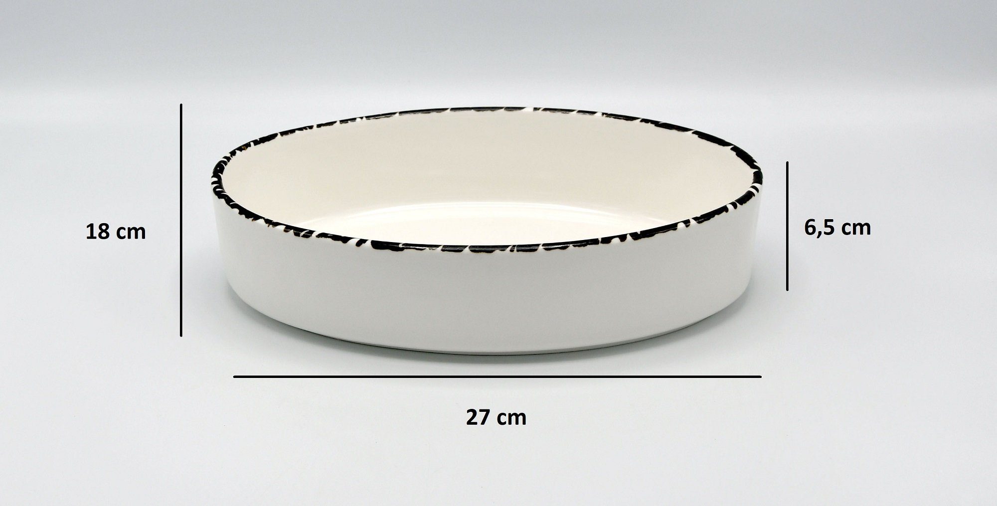 Auflaufform Backform Auflaufform cm 27 Retro, oval (1-St) Florina Porzellan Küchenform Lasagneform