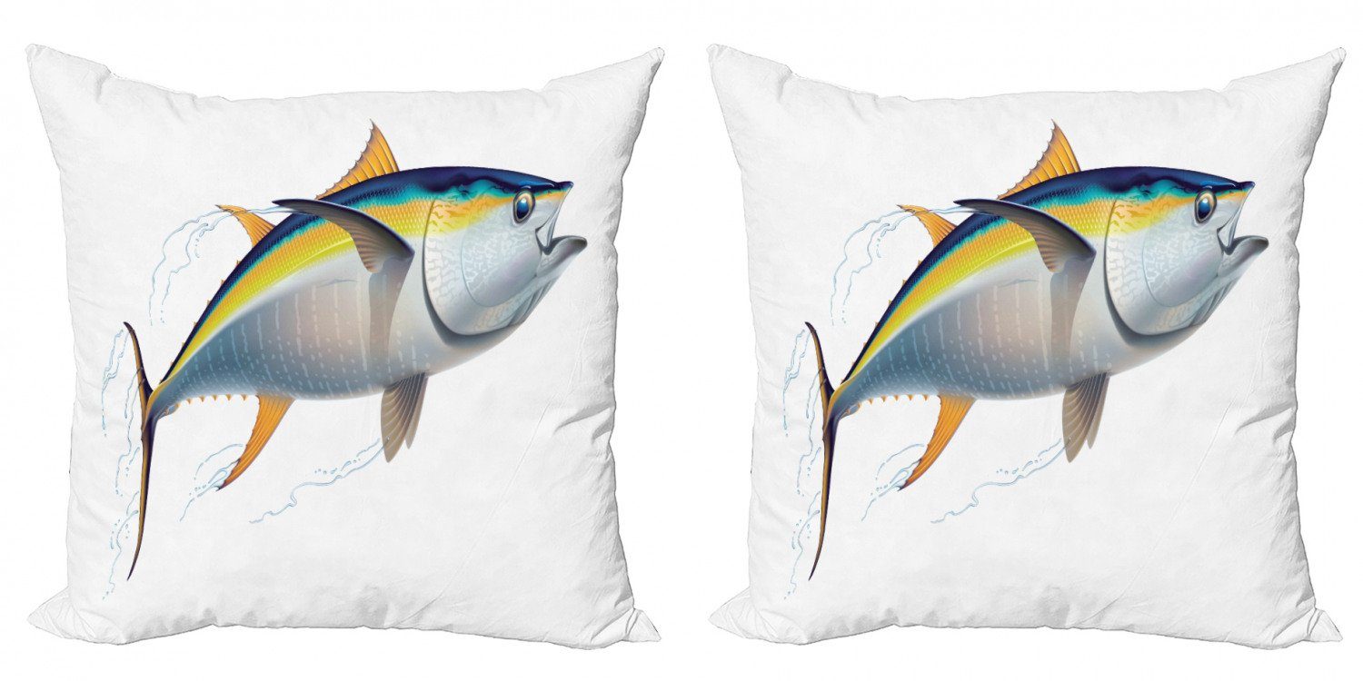 Gelbflossen-Thunfisch Digitaldruck, Stück), Modern Realistische Accent Kissenbezüge (2 Doppelseitiger Abakuhaus Fisch