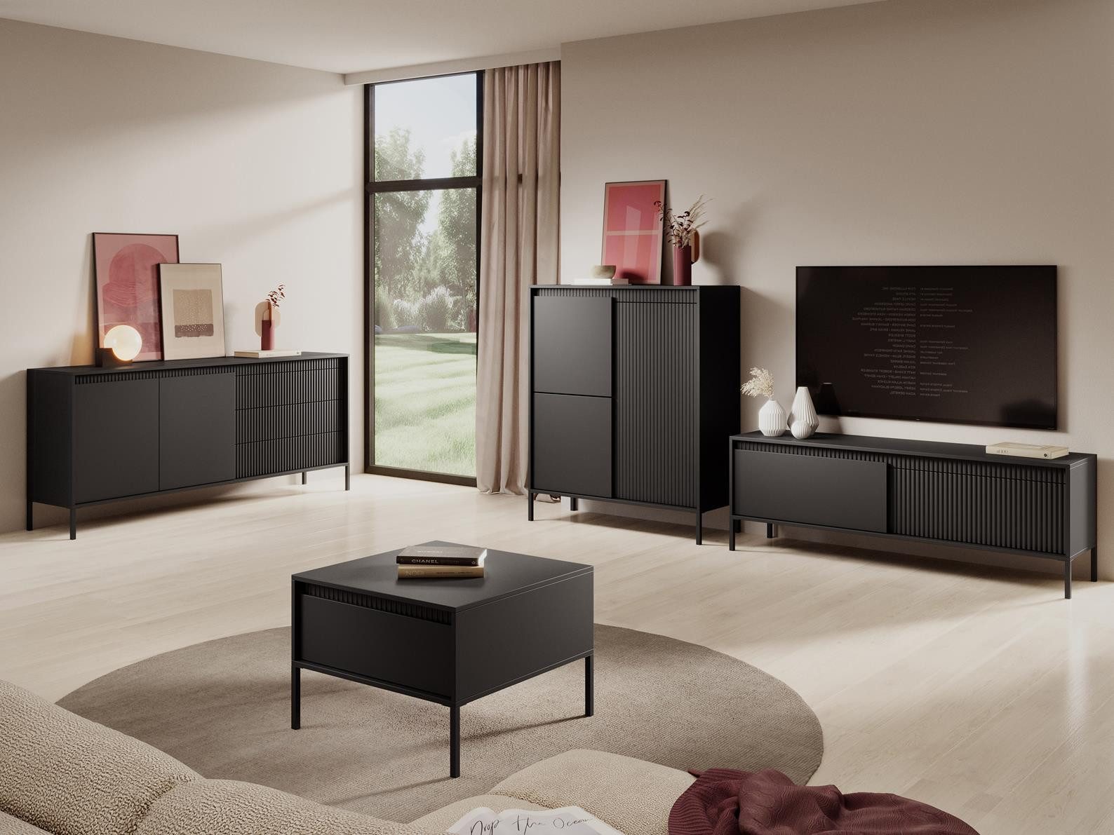 Compleo Wohnzimmer-Set JULO (2xKommode, TV- Schrank, günstig online kaufen