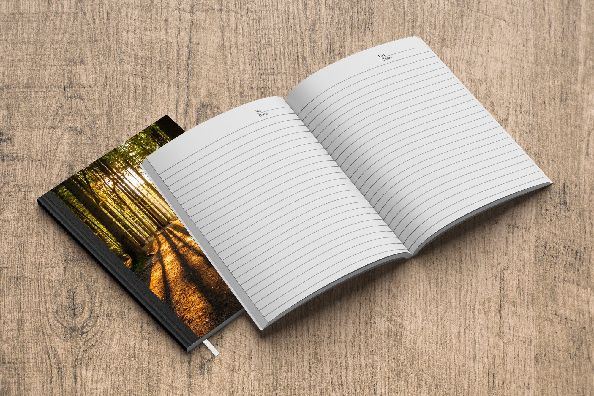 Sonne Bäume Tagebuch, Journal, Merkzettel, - Landschaft Notizheft, - Haushaltsbuch MuchoWow A5, - - Wald Notizbuch Natur, Seiten, 98
