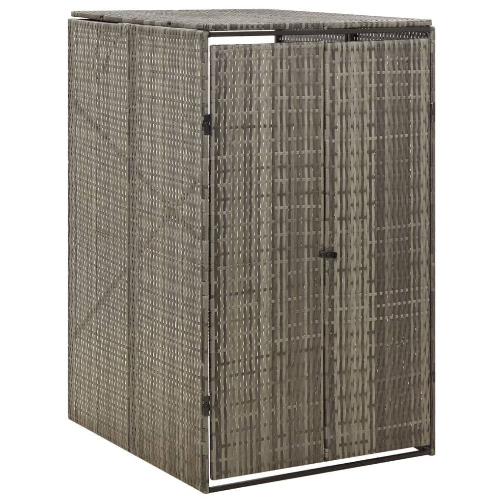vidaXL Mülltonnenbox Mülltonnenbox für 1 Tonne Grau 70x80x117 cm Polyrattan Verkleidung