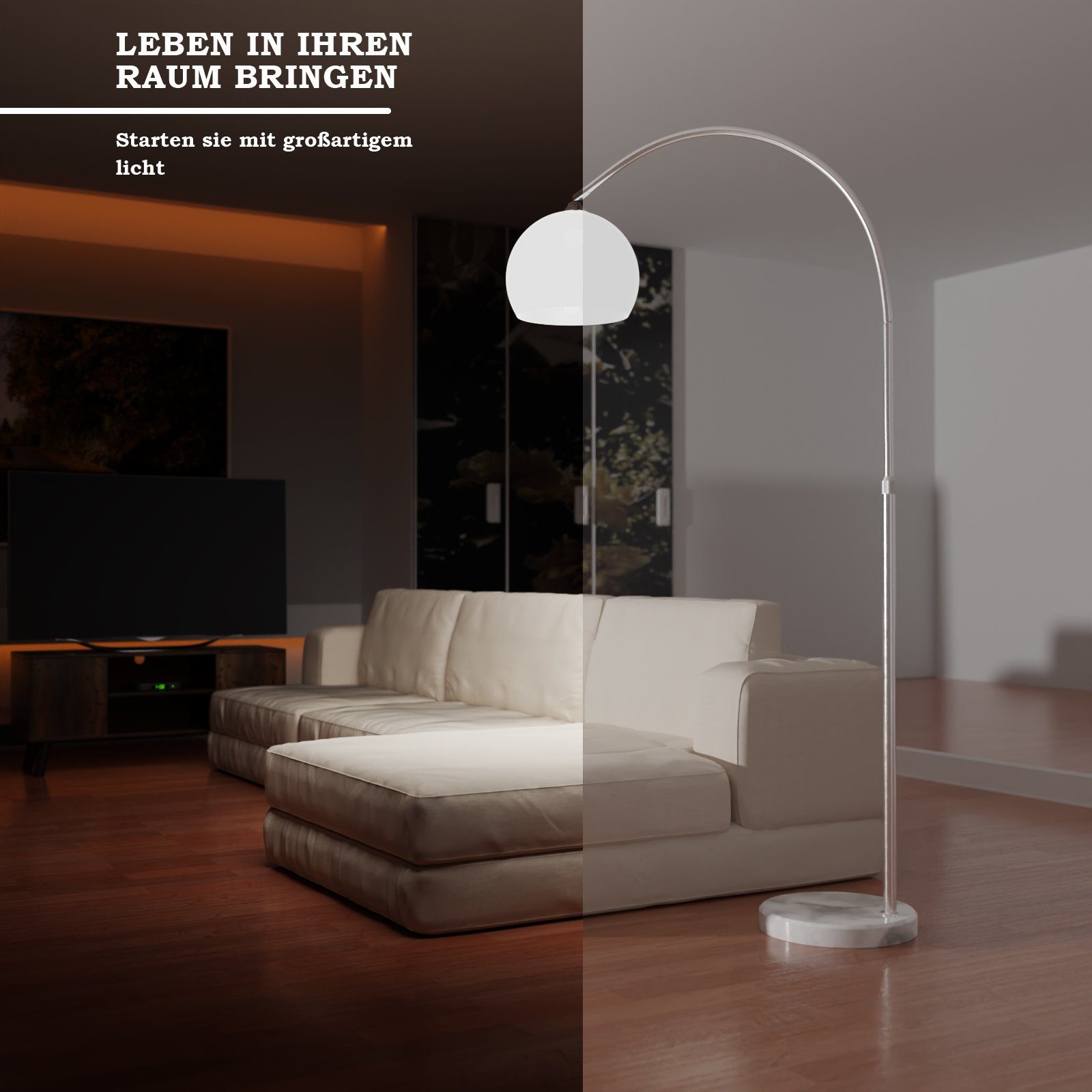 Jago Bogenlampen Bogenleuchte - Höhenverstellbar, 145-220/130-180 günstig online kaufen