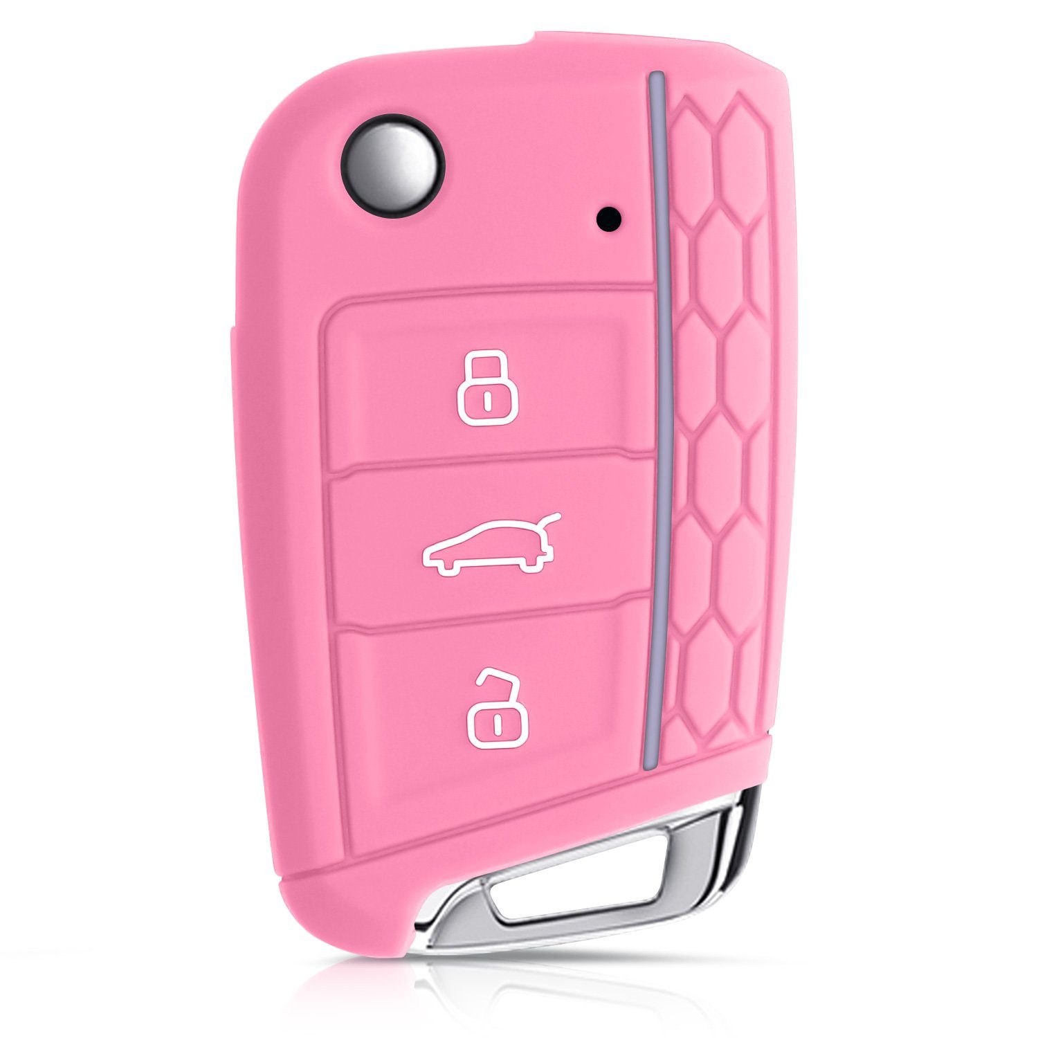 Hülle Rosa-Pastelllila Autoschlüssel Schlüsseltasche MK7, Schlüsselhülle Silikon 7 kwmobile VW Case Schlüssel Golf Cover für