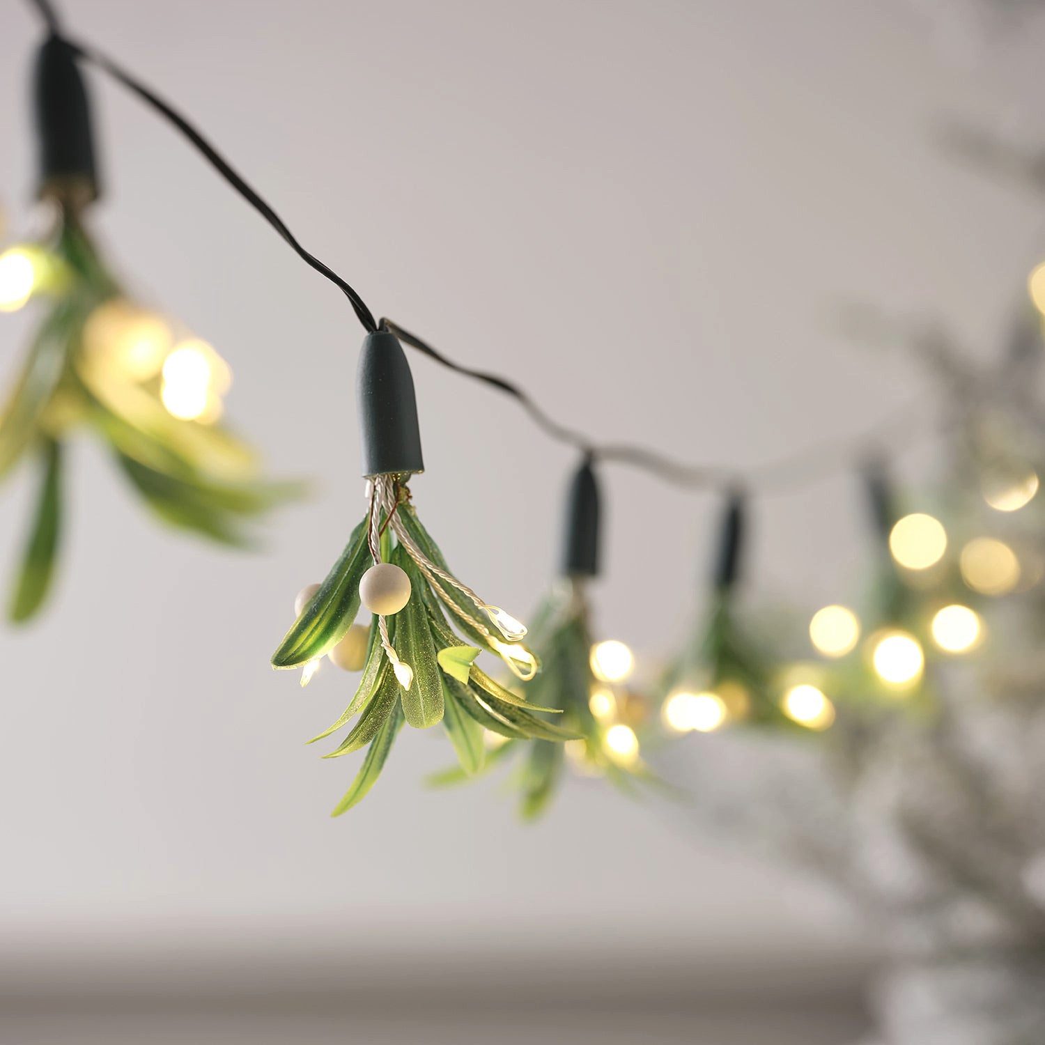 Lights4fun LED-Lichterkette 40er Micro LED Lichterkette Mistelzweige