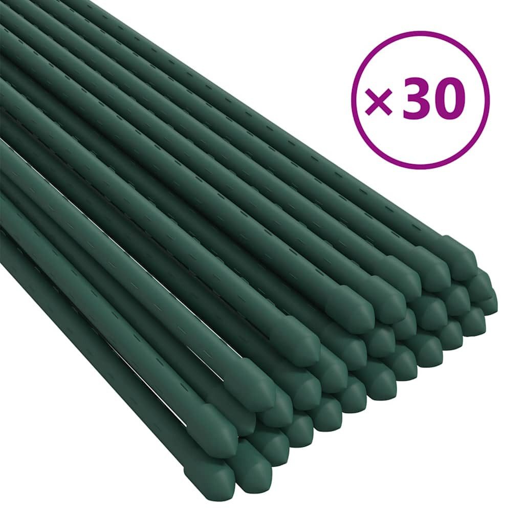 vidaXL Rankhilfe Pflanzenstützen 30 Stk. Grün 150 cm Stahl, 30 St.