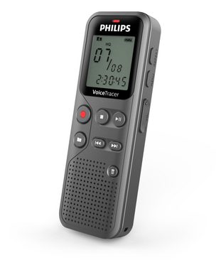 Philips VoiceTracer Diktiergerät DVT1120 Digitales Aufnahmegerät (Variable Wiedergabegeschwindigkeiten, One-Touch-Aufnahme)