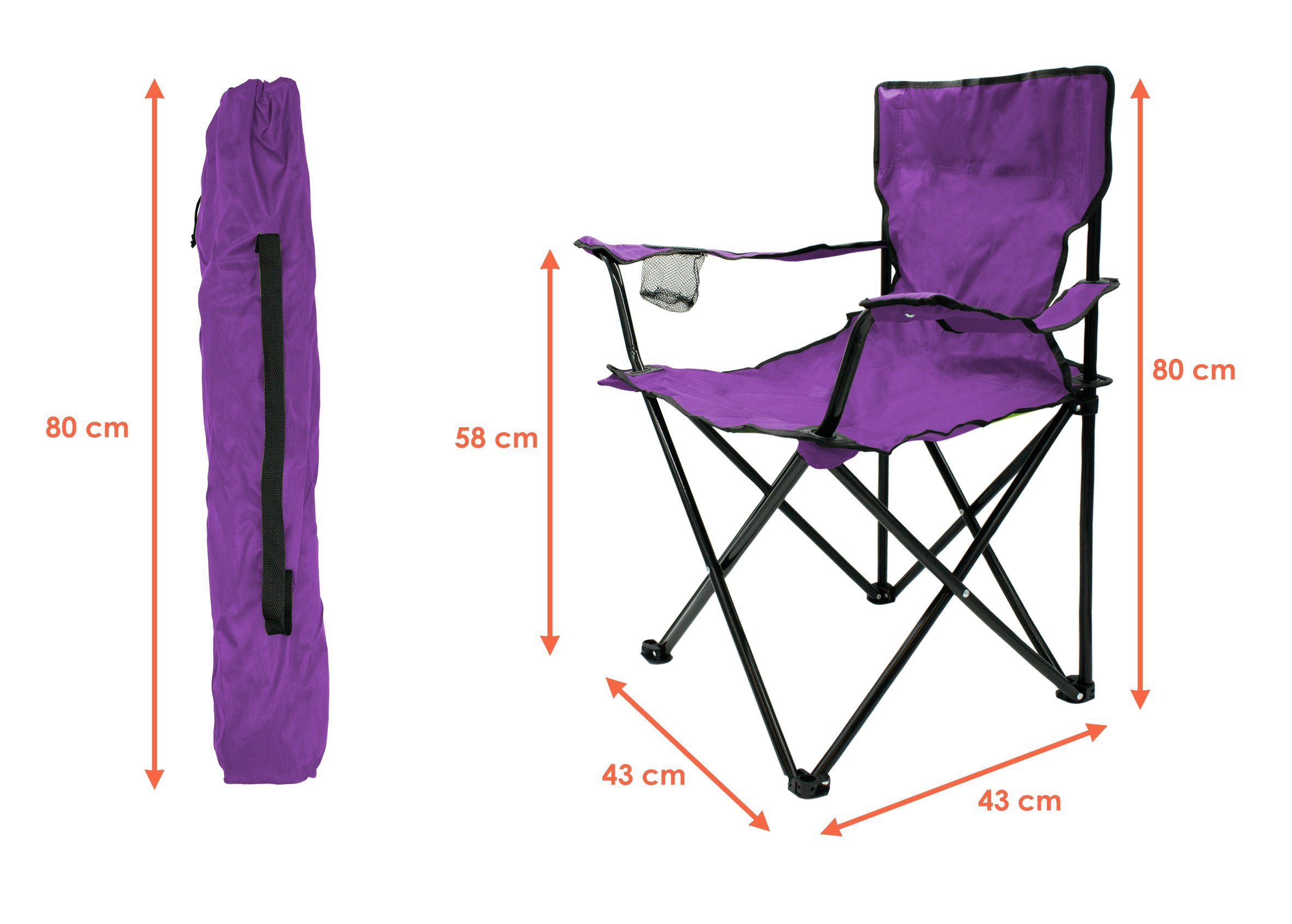 Spetebo Campingstuhl Campingstuhl mit Getränkehalter - günstig online kaufen