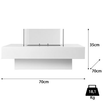 Moritz Dekokamin Standkamin 35 x 70 x 70 cm Cube 1,5 Liter Brenner, Ethanolkamin Tischkamin Tischfeuer Gartenfeuer Feuerstelle Bio Ethanol