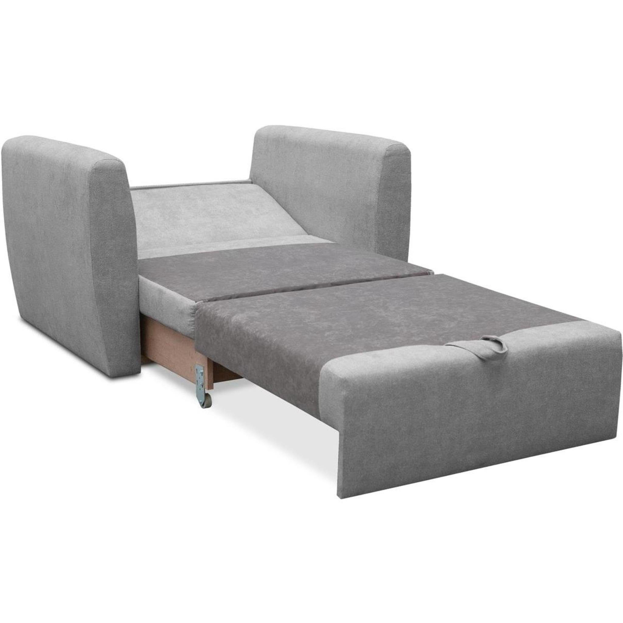 1-Sitzer Schlaffunktion, (alfa Kamel mit Grau (Modern Polstersessel Relaxsessel Beautysofa Bettkasten, Sofa, 50) Wohnzimmersessel),