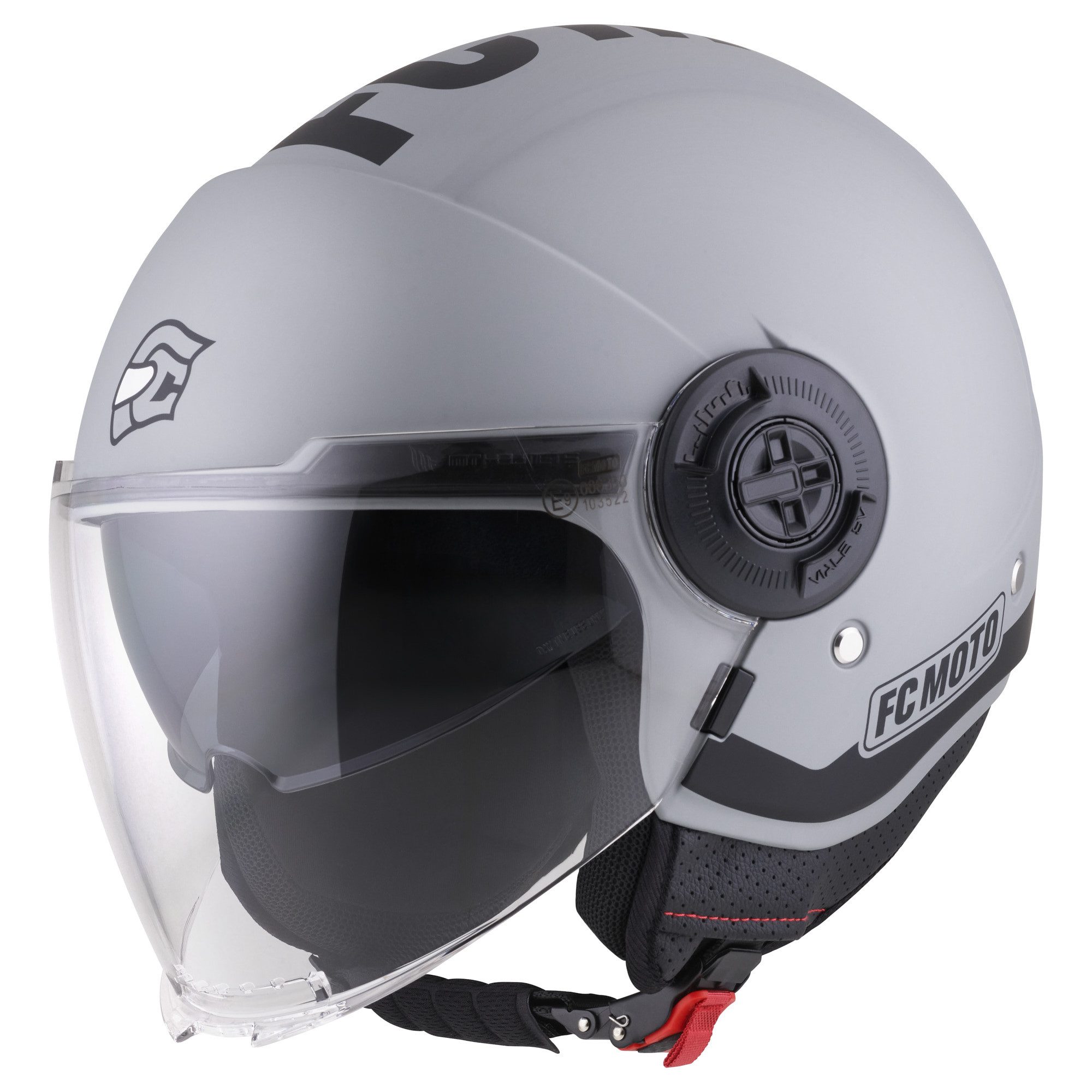 FC-Moto Motorradhelm Ralgo Jethelm, Herausnehmbares Innenfutter,integriertes Sonnenvisier