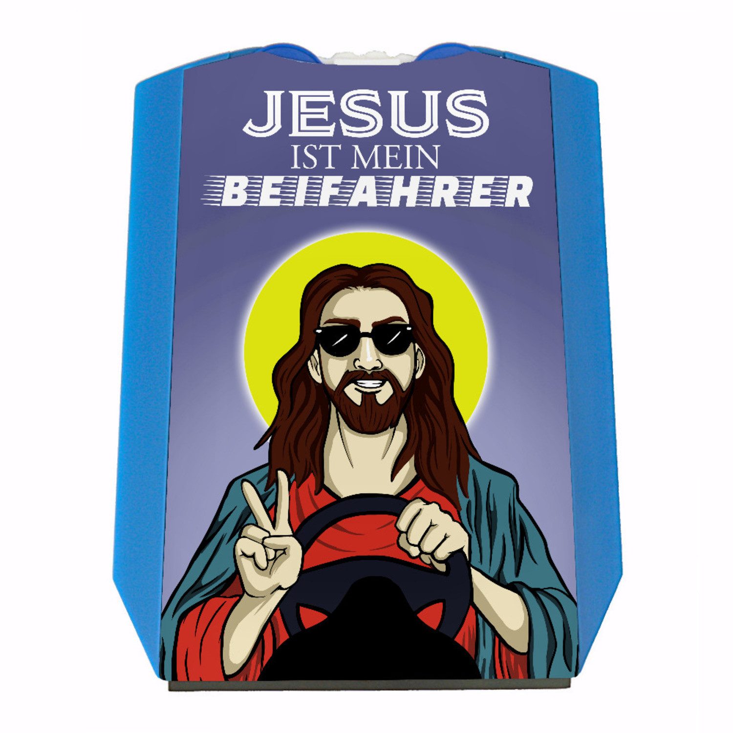 Parkscheibe Jesus ist mein Beifahrer Parkscheibe mit 2 Einkaufswagenchips