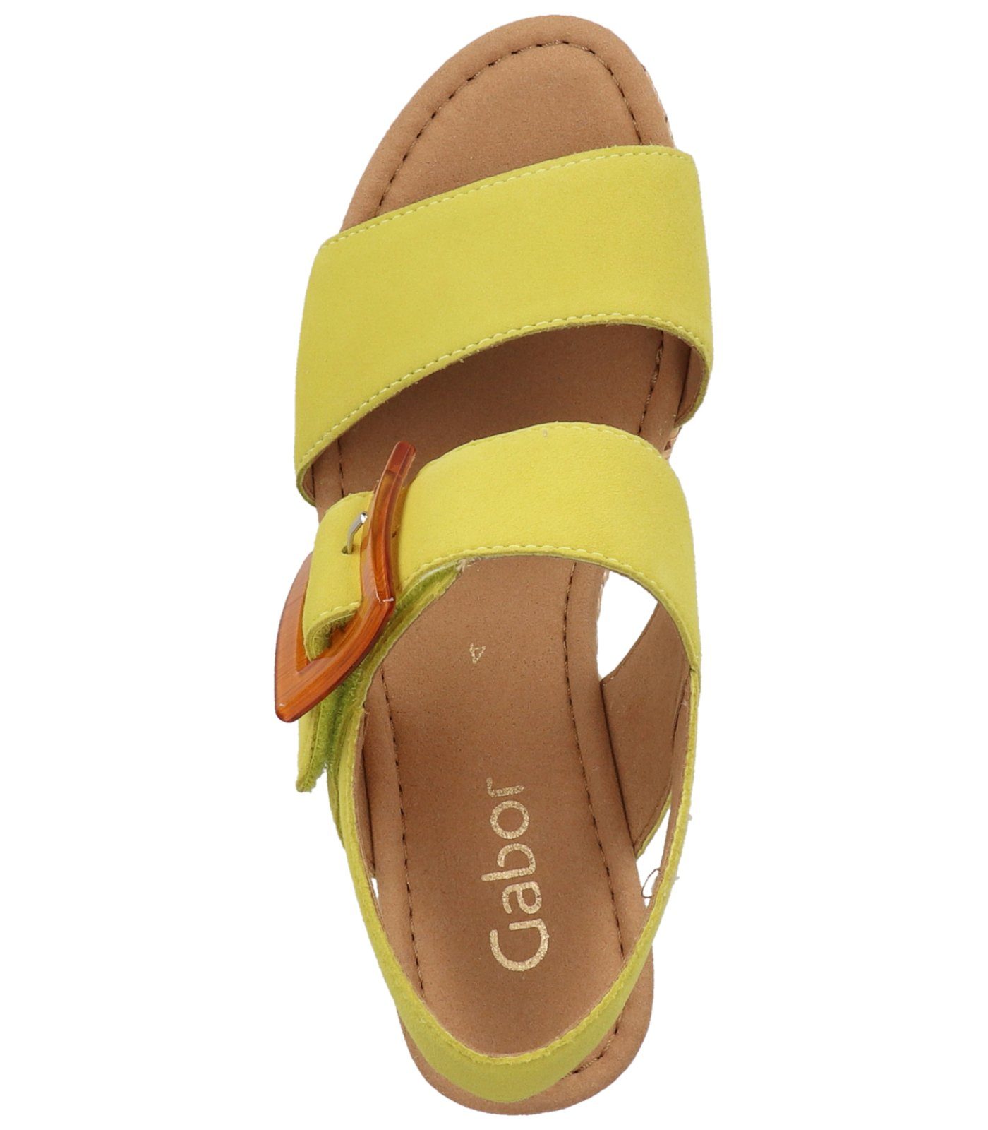 Gabor Sandalen Keilsandalette Lemon Veloursleder