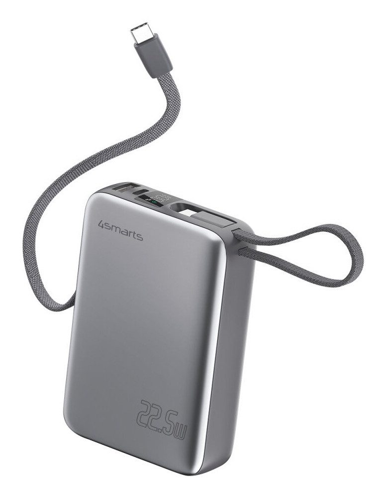 4smarts Powerbank Pocket Dual Cord Powerbank Powerbank, Kompakt und mobil: Ideal für Alltag und Reisen