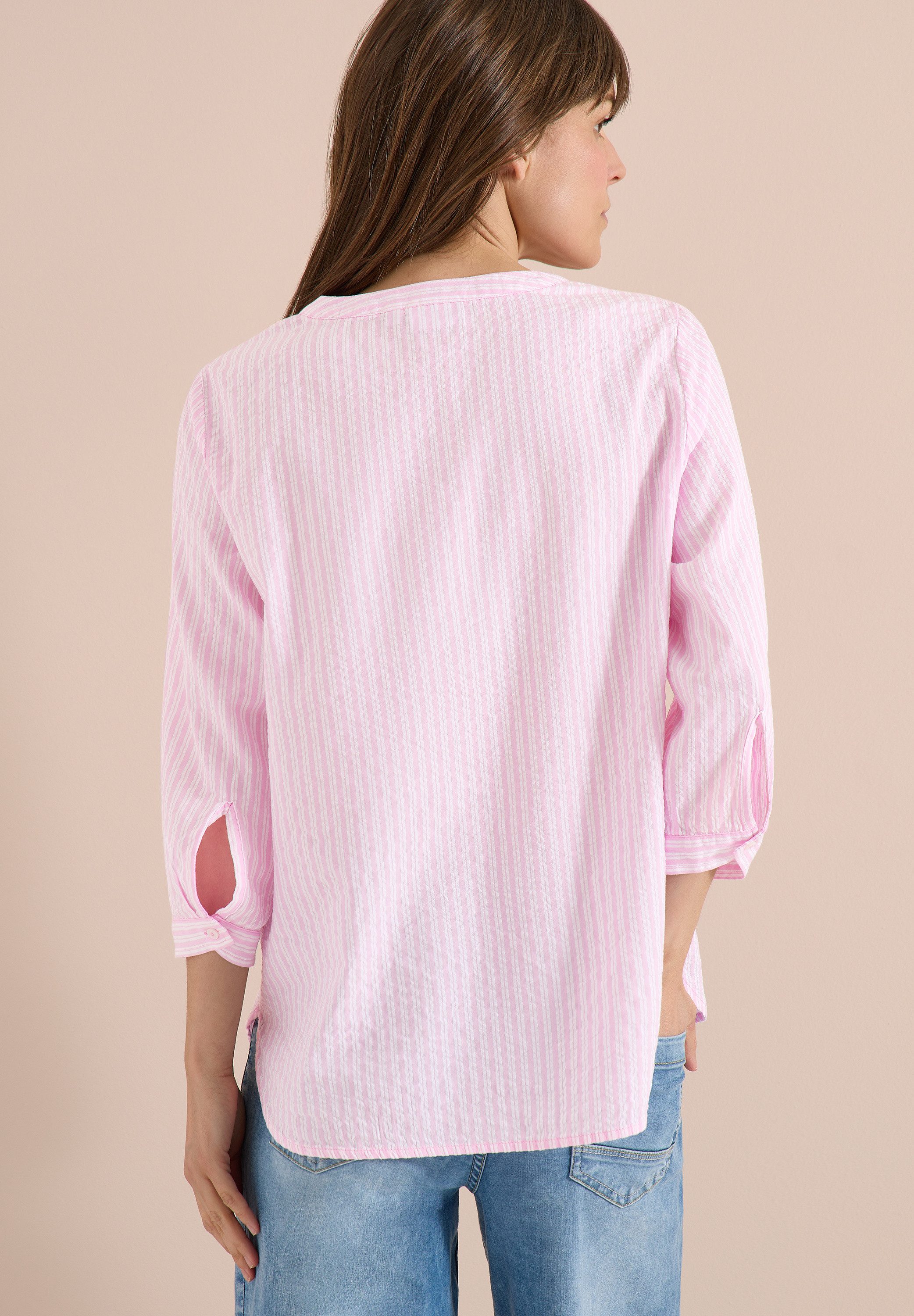 CECIL Hemdbluse 3/4-Arm Sommerbluse mit Turn-Up und Streifenmuster