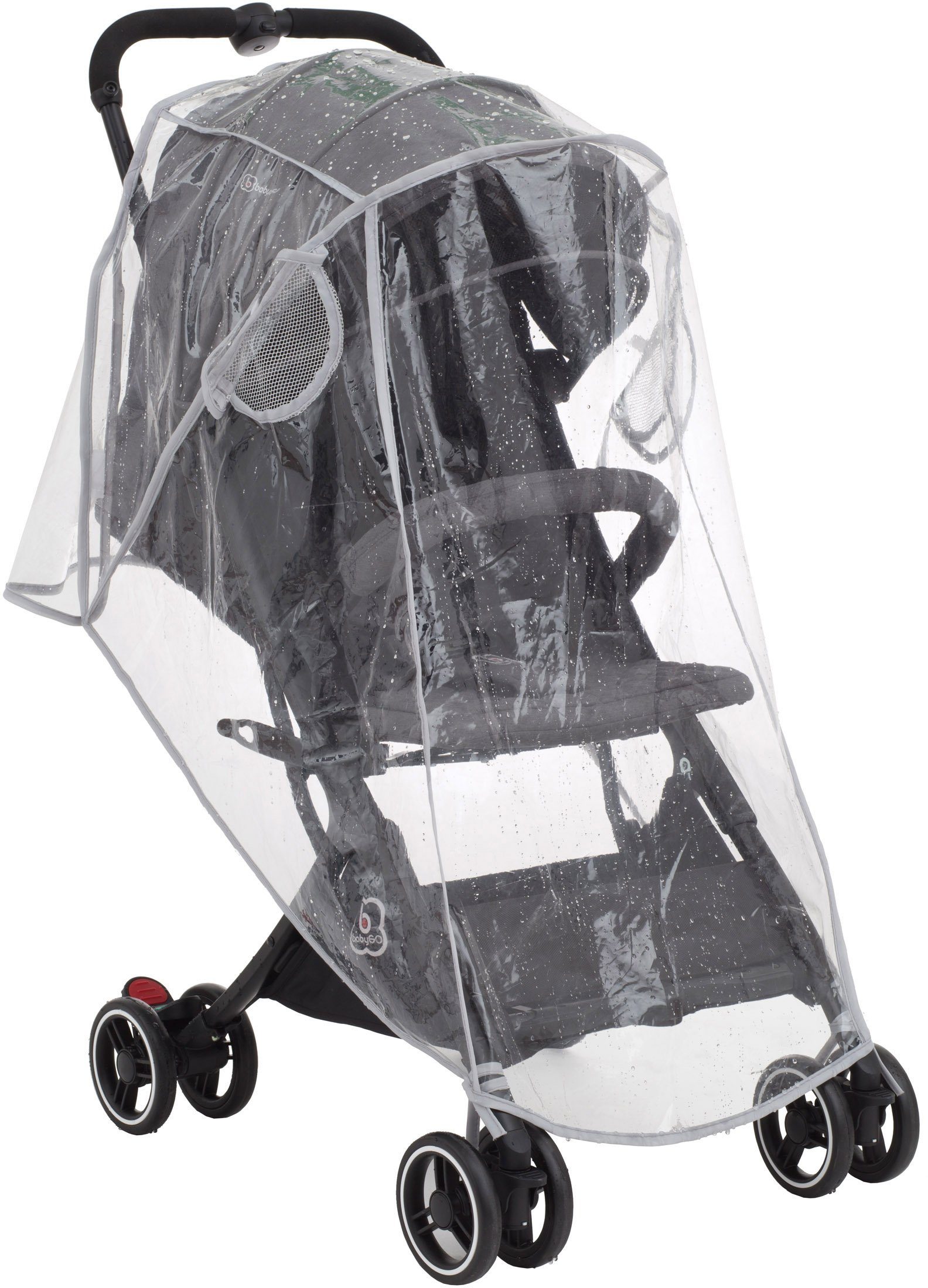 BabyGo Kinderwagen-Regenschutzhülle Regenschutz, für Kinderwagen; durchsichtig mit seitlichen Belüftungsöffnungen