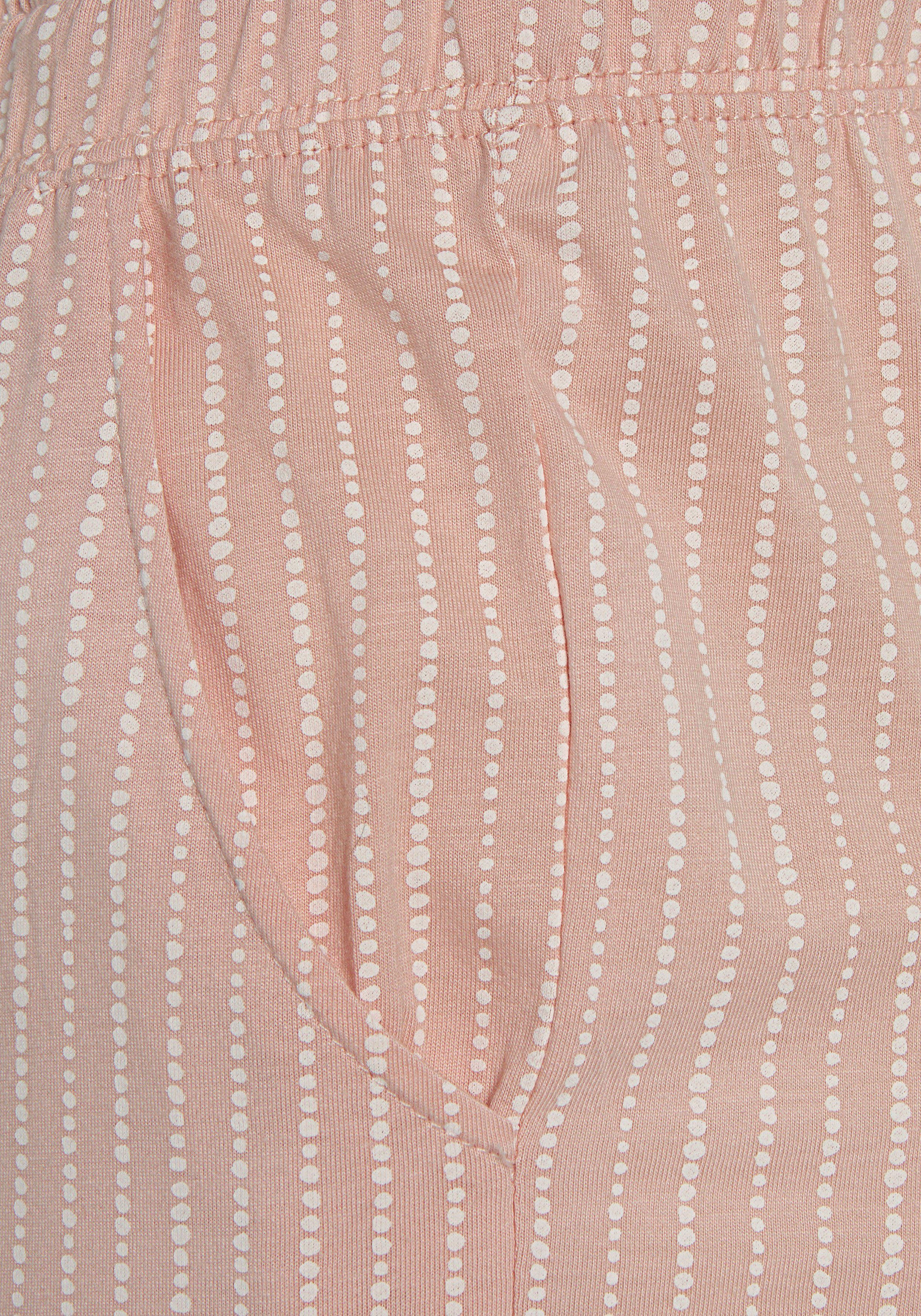 Vivance Dreams Pyjamahose mit Samtband Tunnelzugbund am elastischen rosa-gestreift