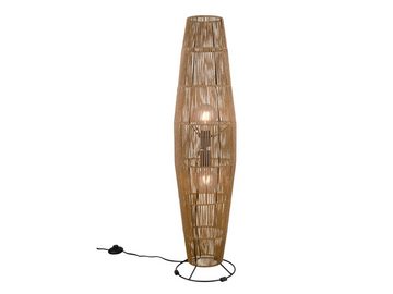 meineWunschleuchte LED Stehlampe, Dimmfunktion, LED wechselbar, warmweiß, dimmbar Lampenschirm aus Papier, kleine Boho Korb-lampe Ecke, H 103cm