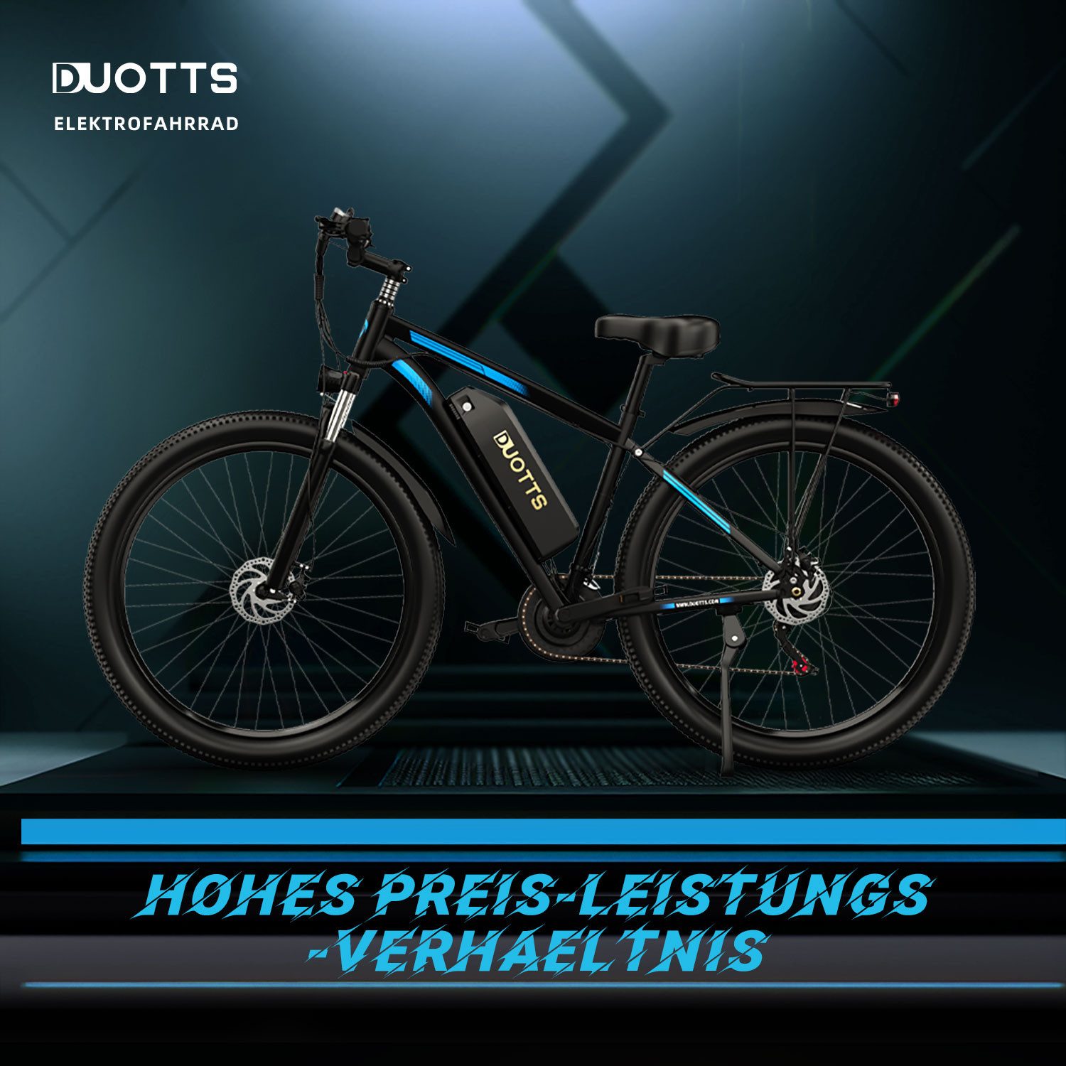 DUOTTS E-Bike Cityrad herren mountainbike Elektrofahrrad 29 Zoll damen 48V 15AH Pedelec, 21 Gang, Kettenschaltung, Heckmotor, 720 Wh, 21 Gang, 720Wh Akku, Elektrofahrrad mit Gepäckträger