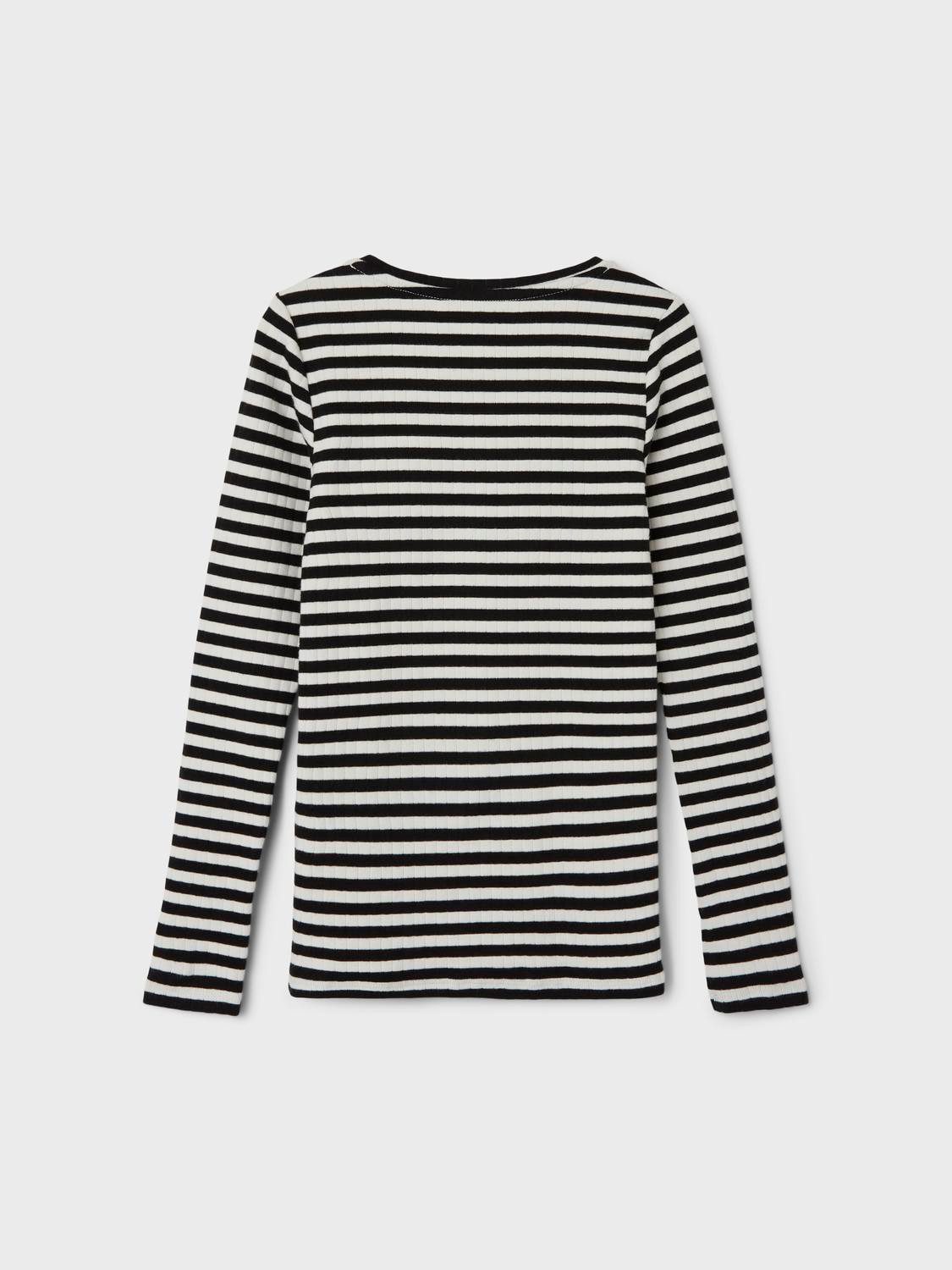 Name It Langarmshirt NKFSURAJA XSL LS TOP NOOS toller Ringel-Look in gerippter Qualität