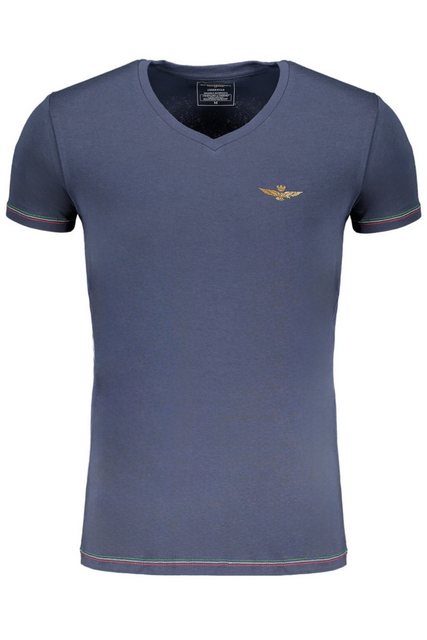 Aeronautica Militare T-Shirt Herren T-Shirt Blau: Kurze Ärmel, V-Ausschnitt günstig online kaufen