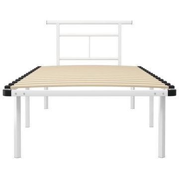 vidaXL Bett Bettgestell Weiß Metall 90x200 cm