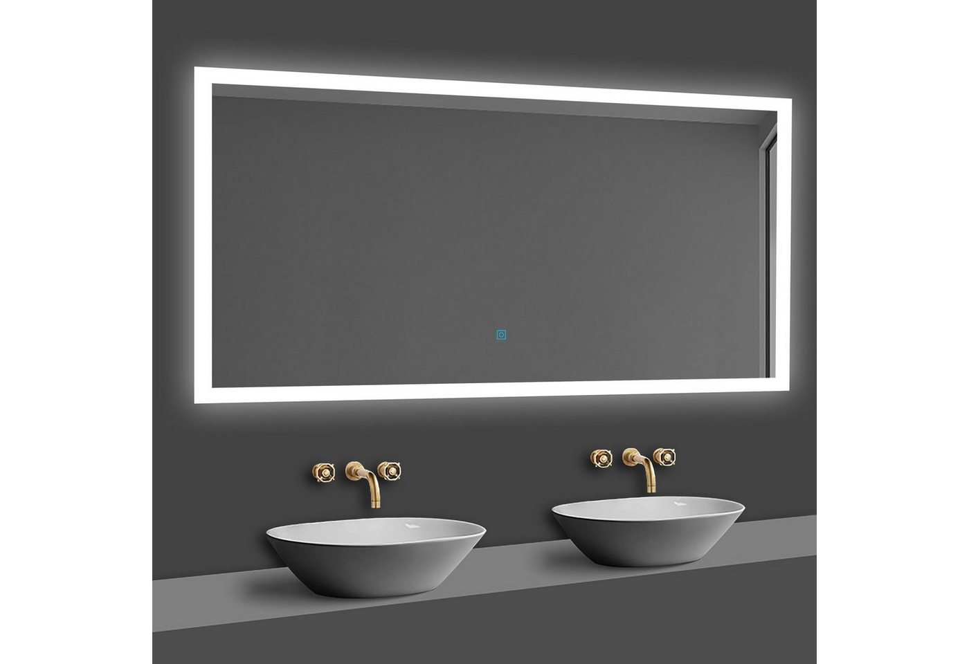 duschspa LED-Lichtspiegel Badspiegel 50-120 cm, Touch-Schalter