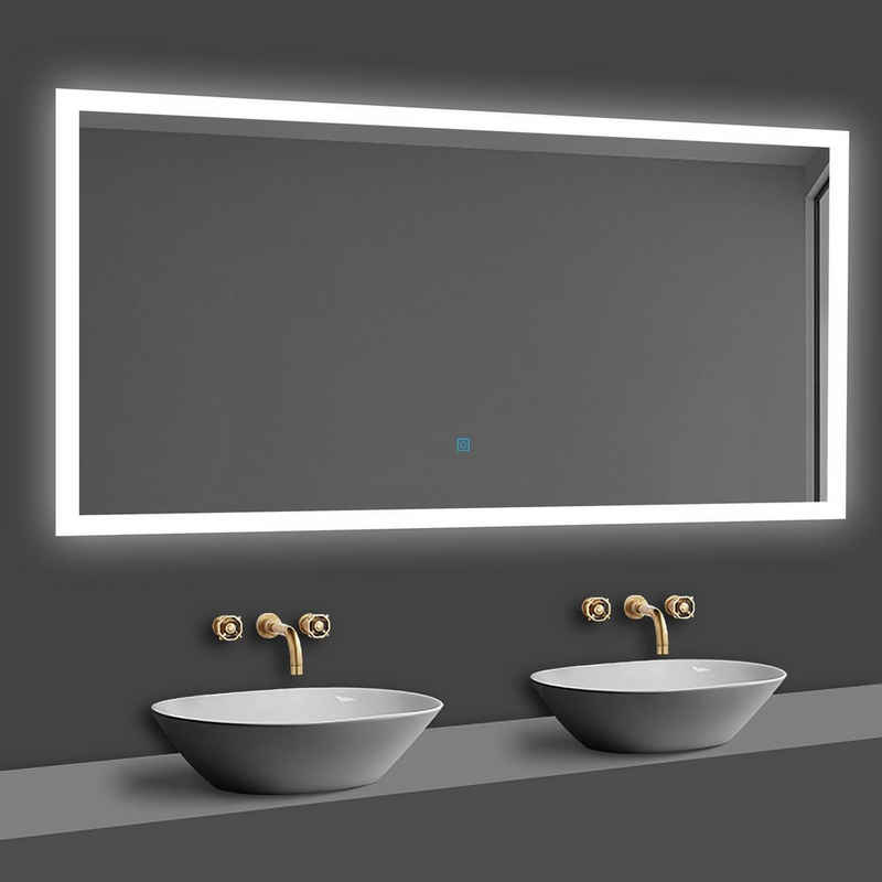 duschspa LED-Lichtspiegel »Badspiegel 50-120 cm«, Touch-Schalter