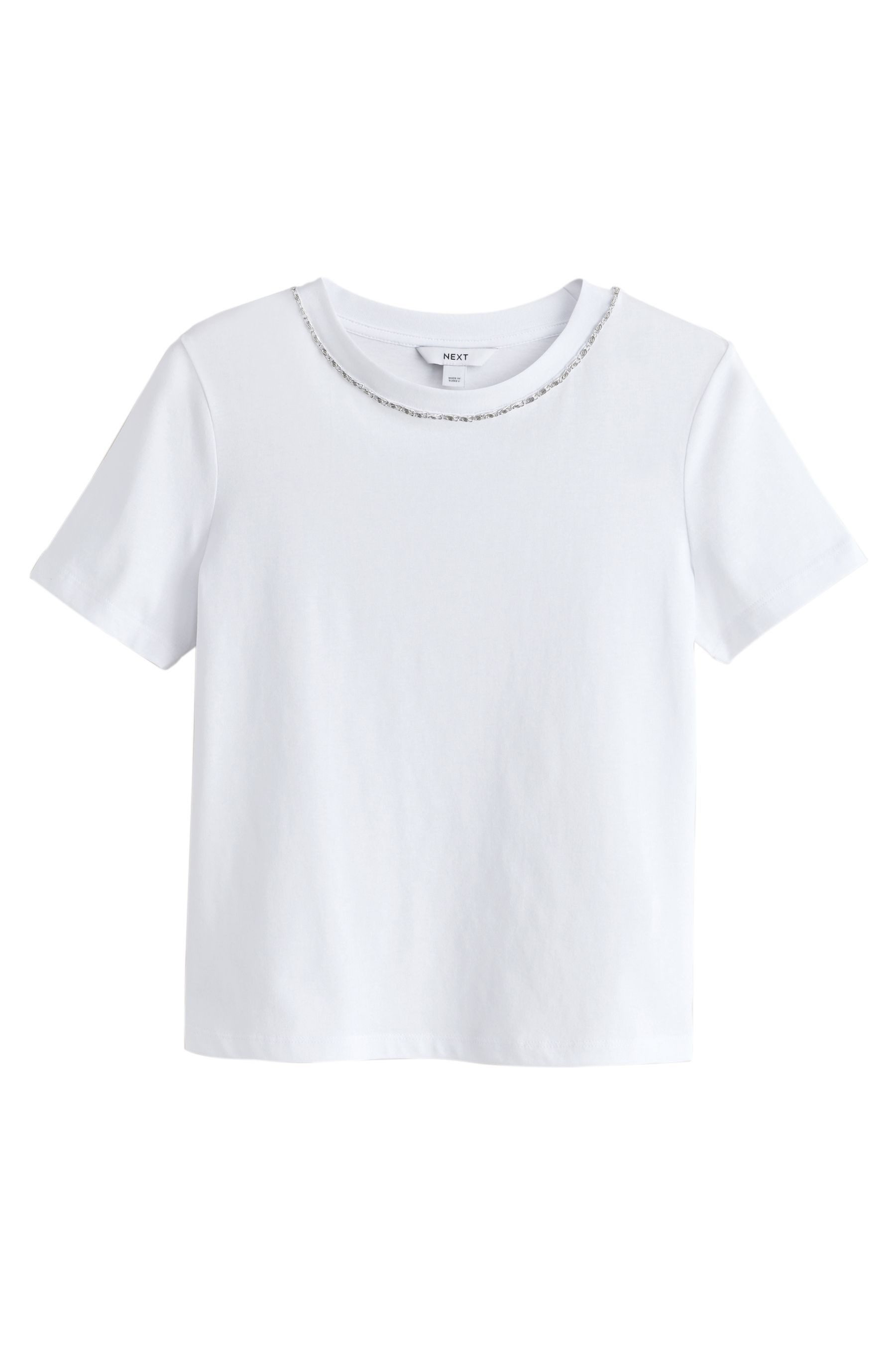 Next T-Shirt Kurzärmeliges T-Shirt mit Kettenverzierung (1-tlg)