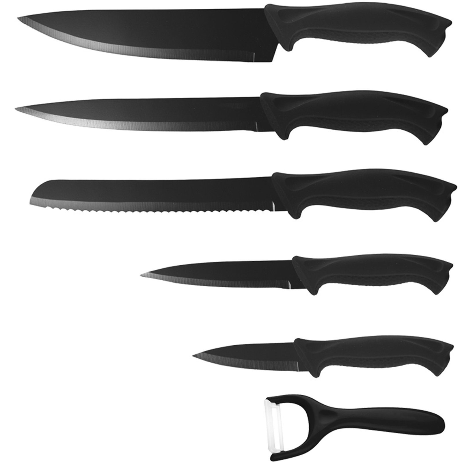 Michelino Messer-Set tlg. Küchenmesser 6 Schwarz Messerset (6-tlg)