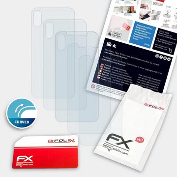 atFoliX Schutzfolie Displayschutzfolie für Apple iPhone X, (3er Set), Ultraklar und flexibel