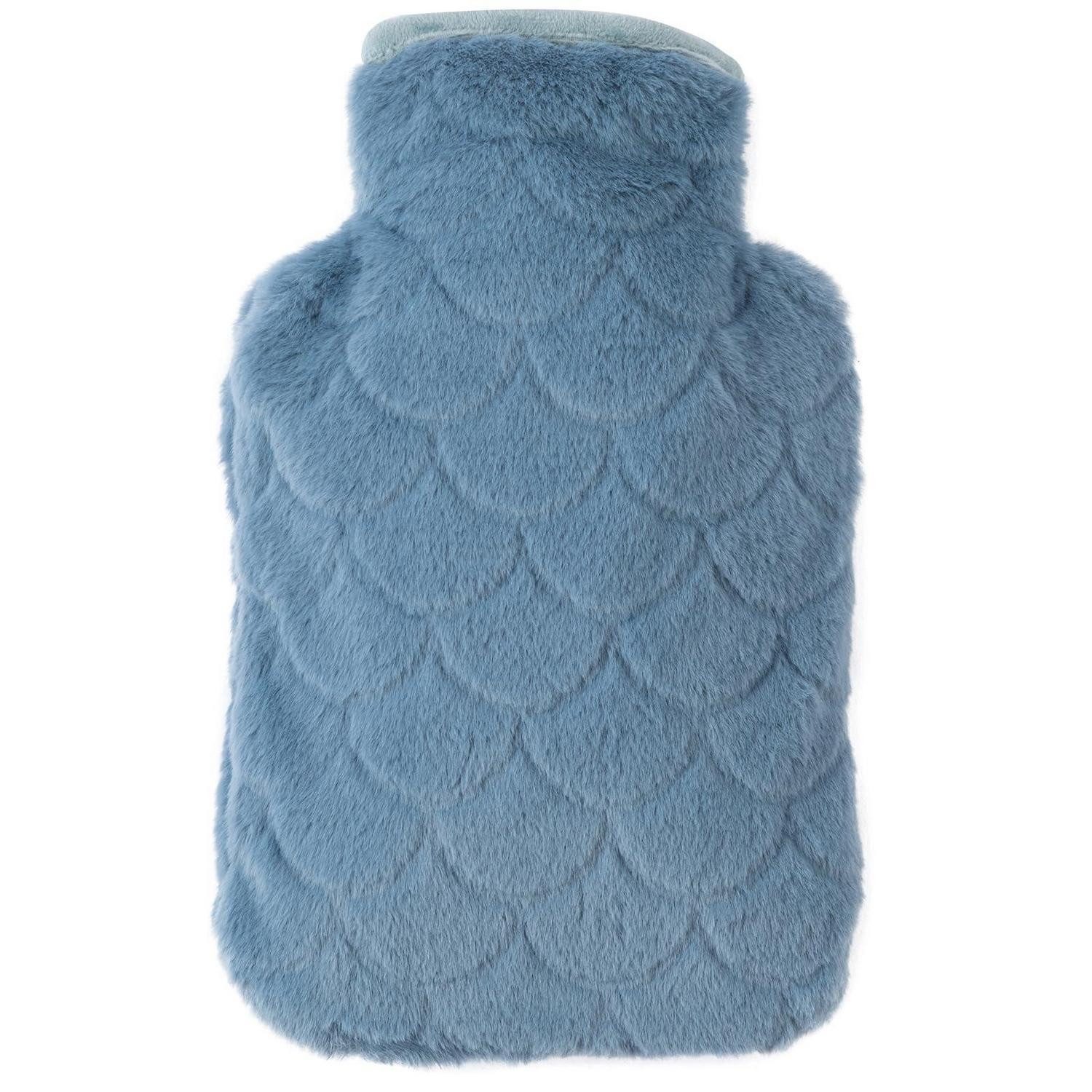 LuxusKollektion Wärmflasche Wärmflasche 2L mit Bezug Blau