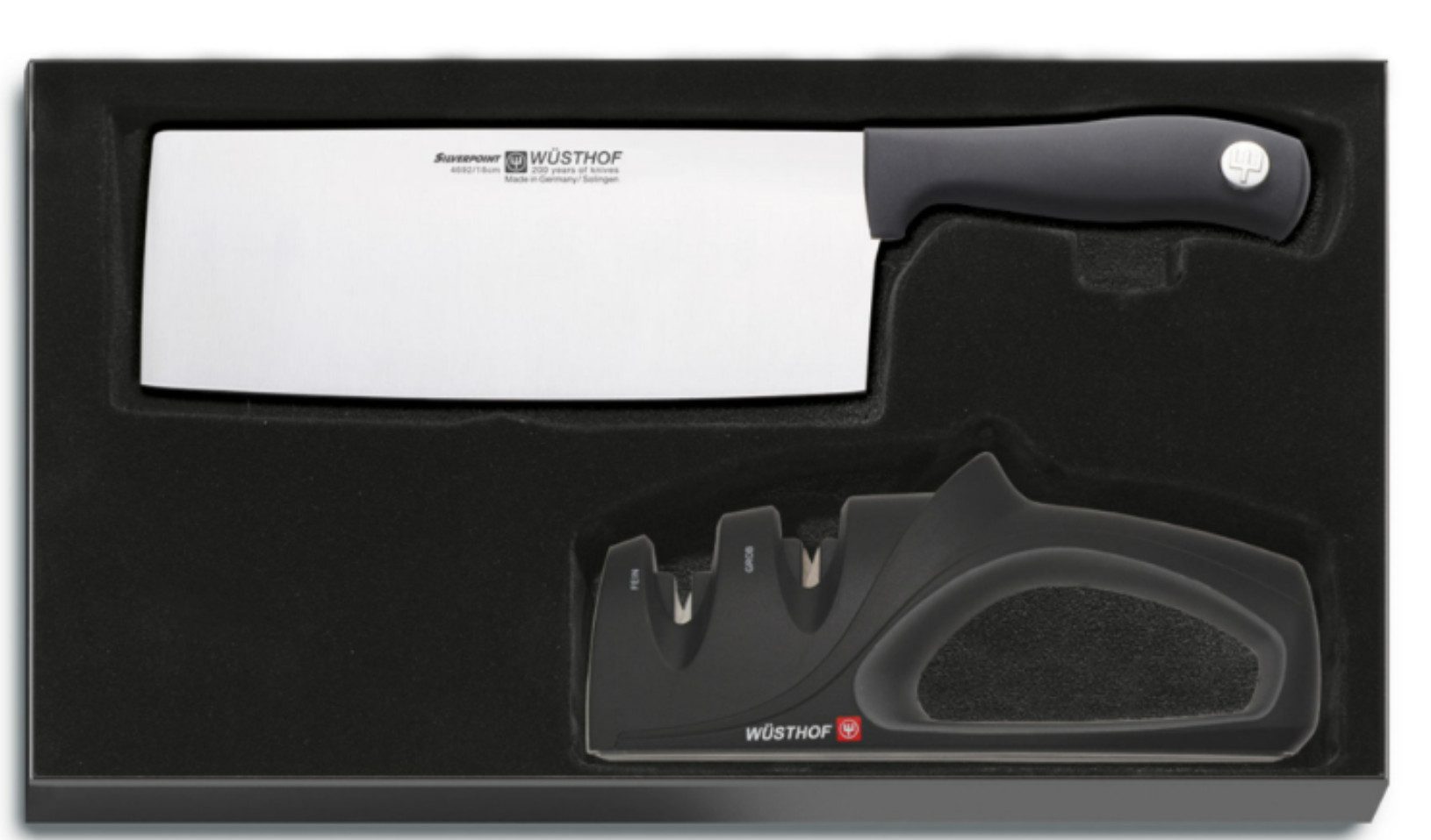 WÜSTHOF Asiamesser Wüsthof Chinesisches Kochmesser + Messerschärfer 9281-4