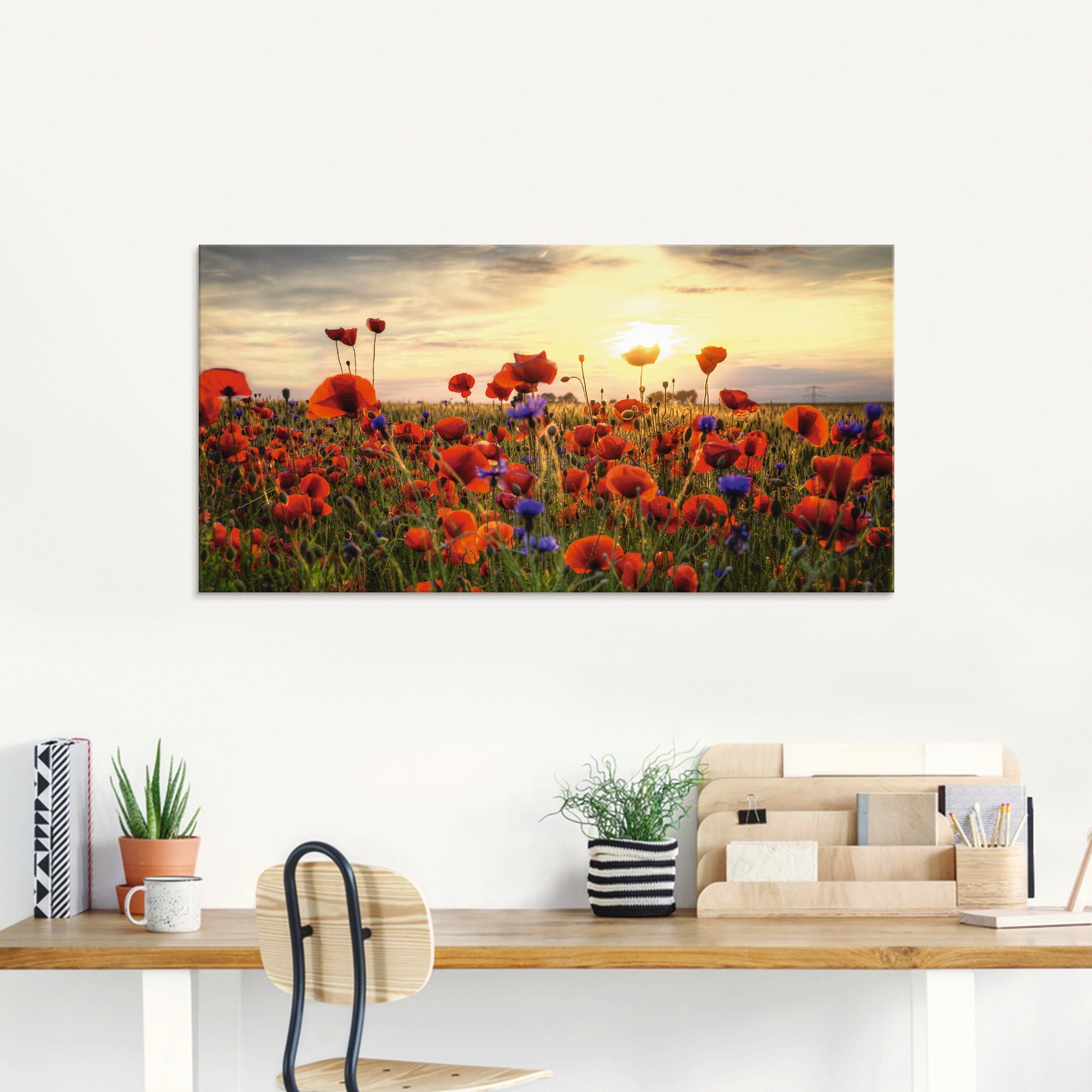 Artland Glasbild Mohnblumen, Blumen (1 St), in verschiedenen Größen