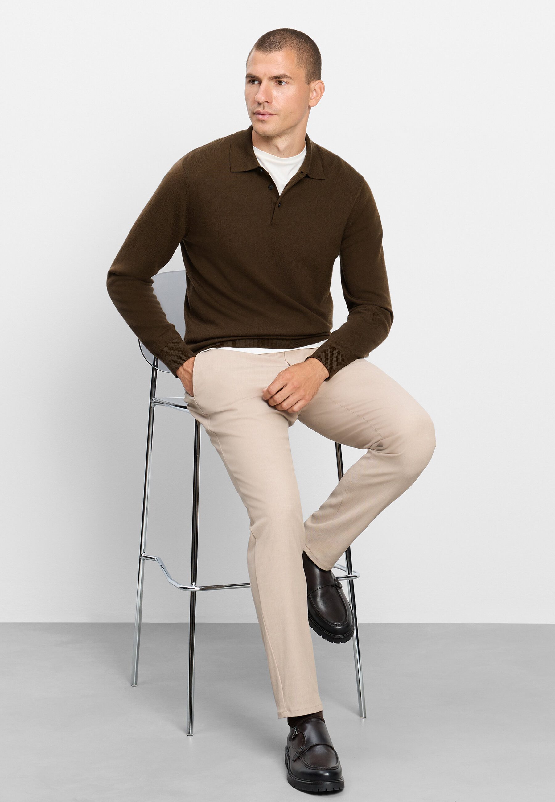 OLYMP Langarm-Poloshirt OLYMP Casual Strick, Polo langarm