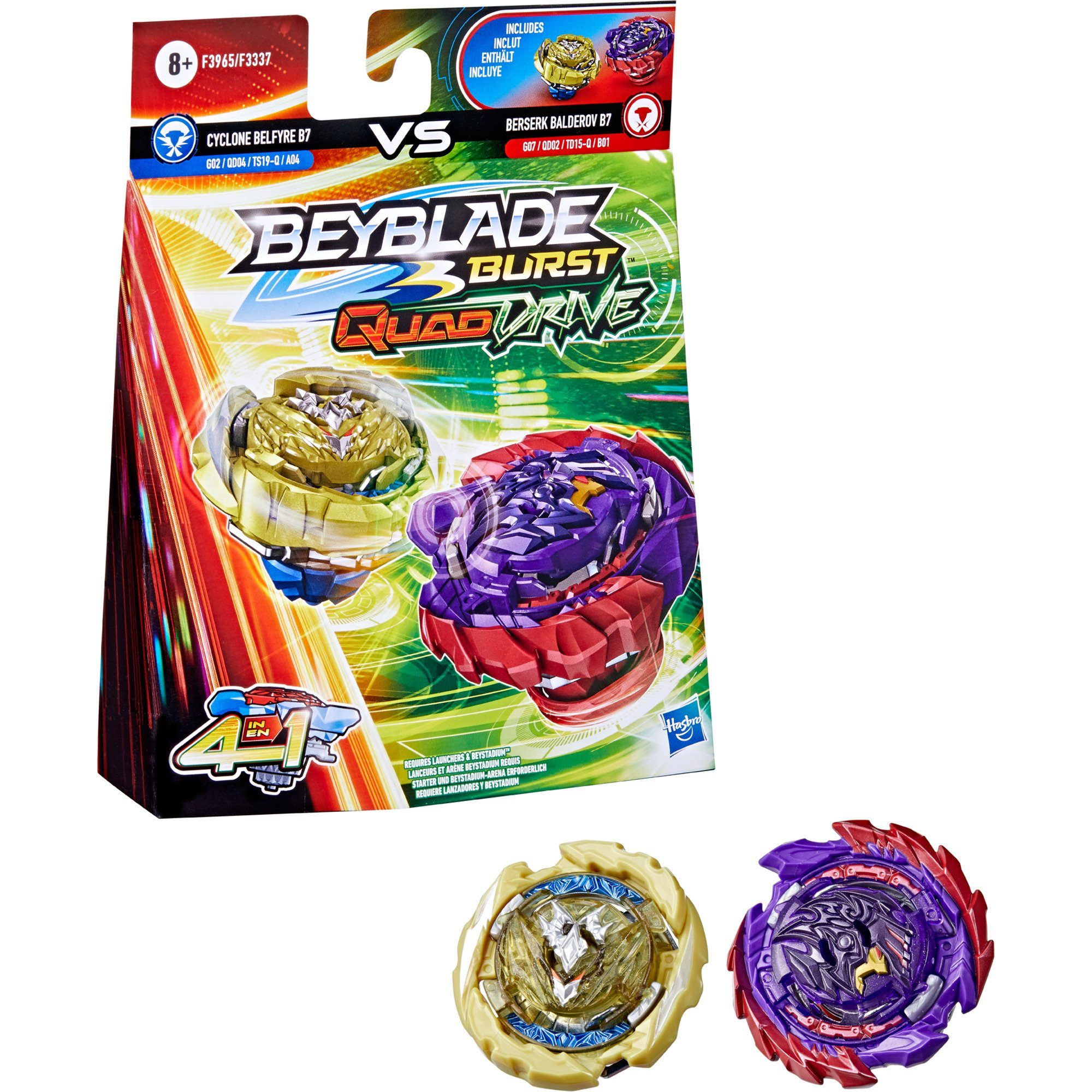 Hasbro Lernspielzeug Hasbro Beyblade Burst QuadDrive Cyclone Belfyre F7 | Speed-Kreisel