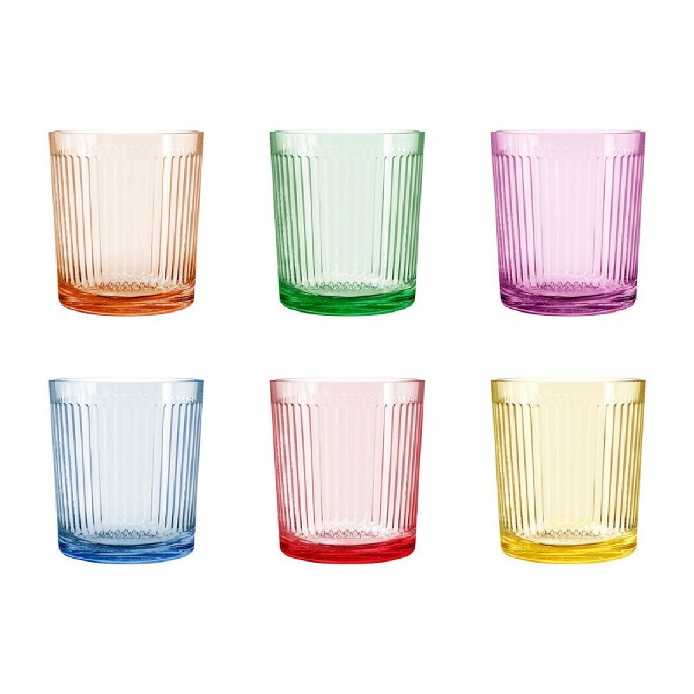 Vivalto Gläser-Set 6x Gläser Set bunte Trinkglas Wassergläser Trinkgläser Glas Becher 360, Glas