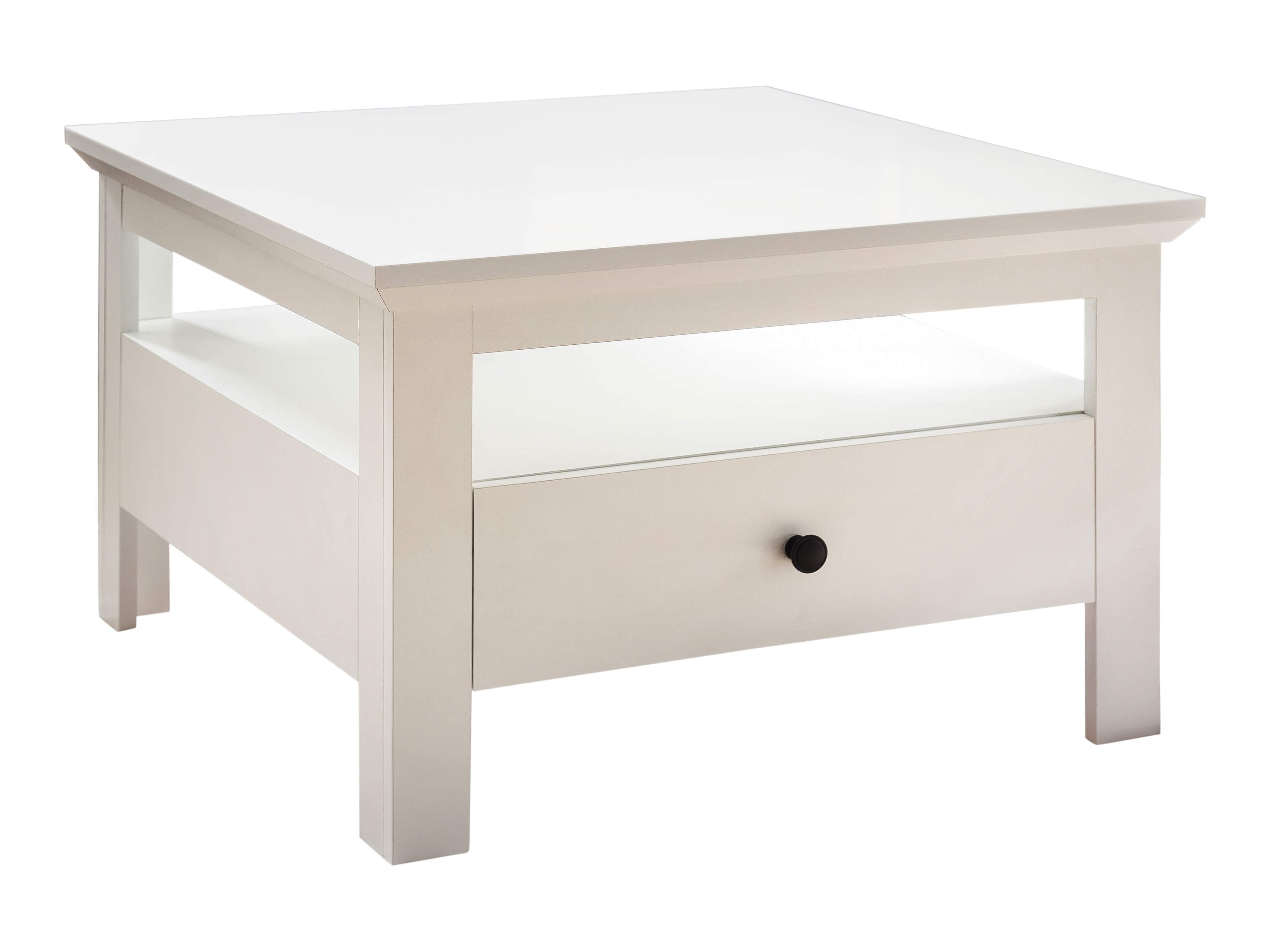Newroom Couchtisch Weiß 70 cm, Weiß Wohnzimmertisch Landhausstil Vintage Sofatisch Wohnzimmer