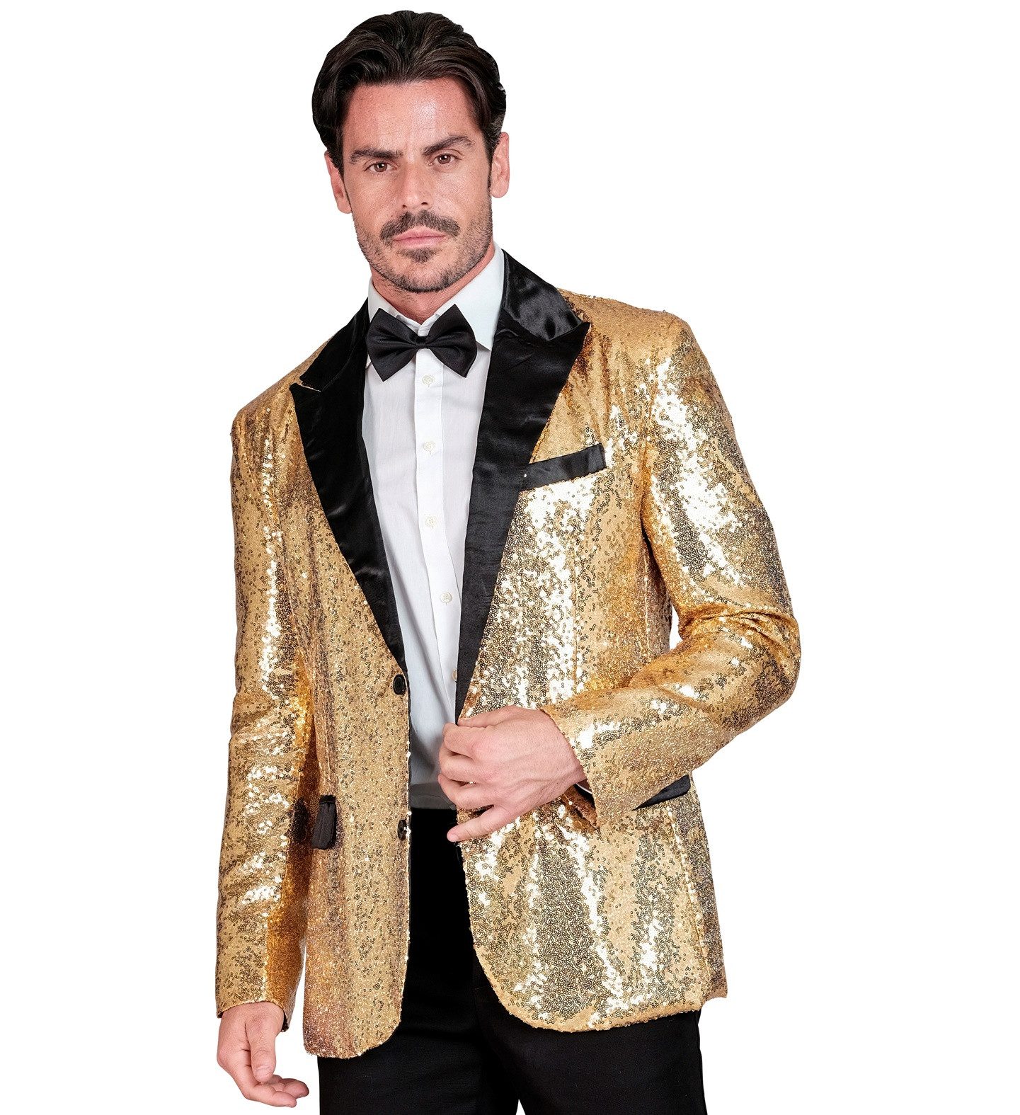 Widmann S.r.l. Kostüm Pailletten Jackett 'Glitter' für Herren, Gold