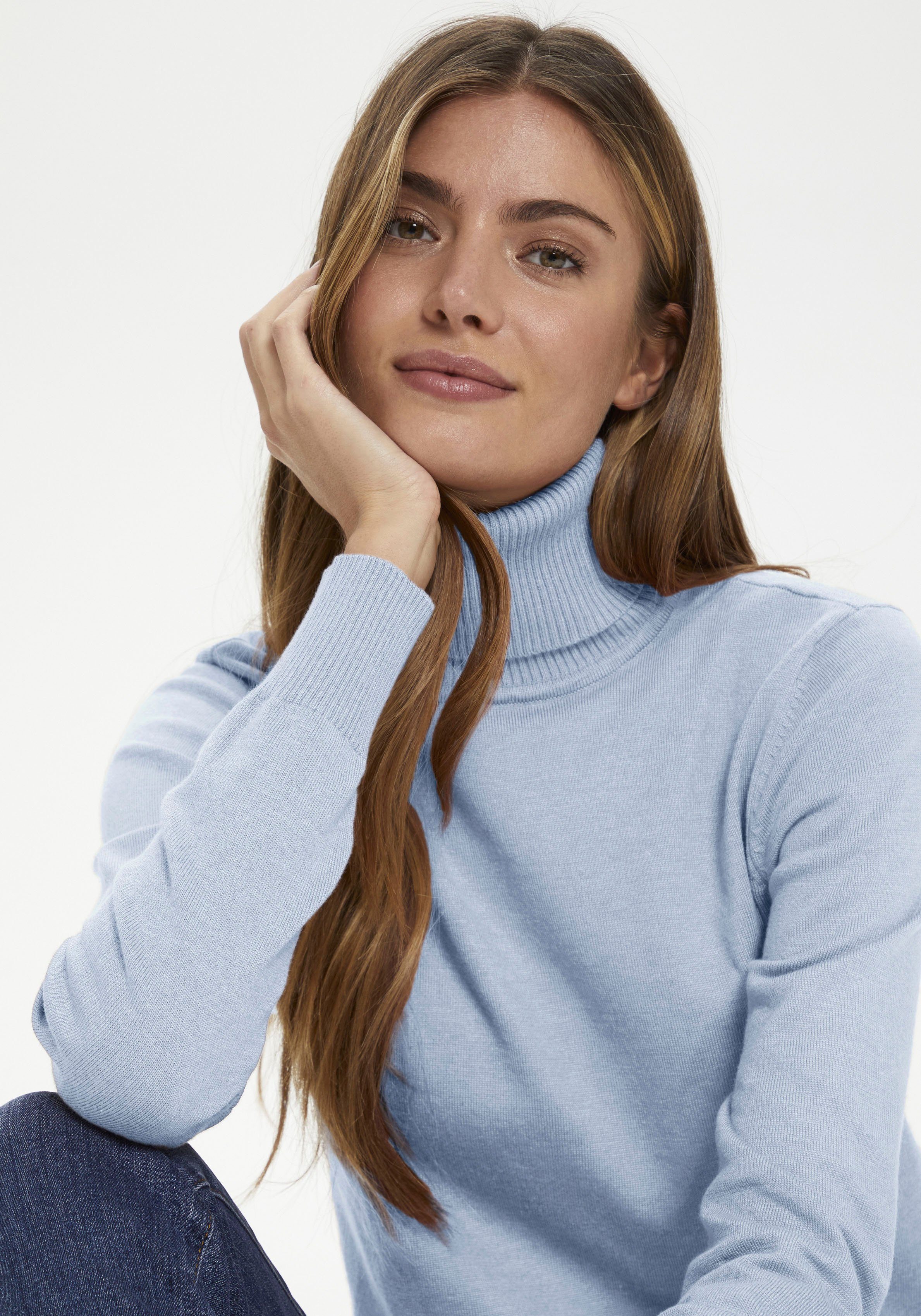 Saint Tropez Rollkragenpullover J2046, MilaSZ Rollneck Feinstrick mit Visko günstig online kaufen
