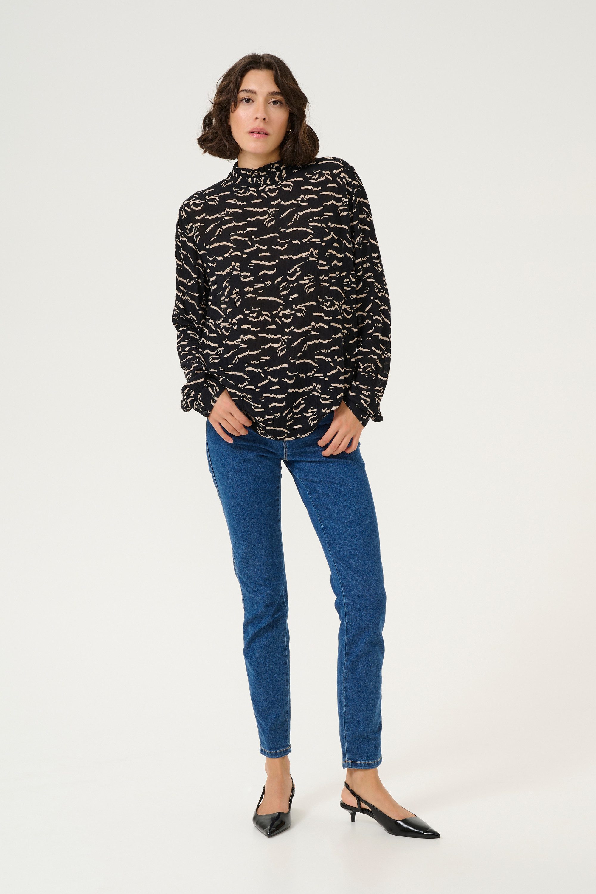 KAFFE Langarmbluse Bluse langarm KAluna