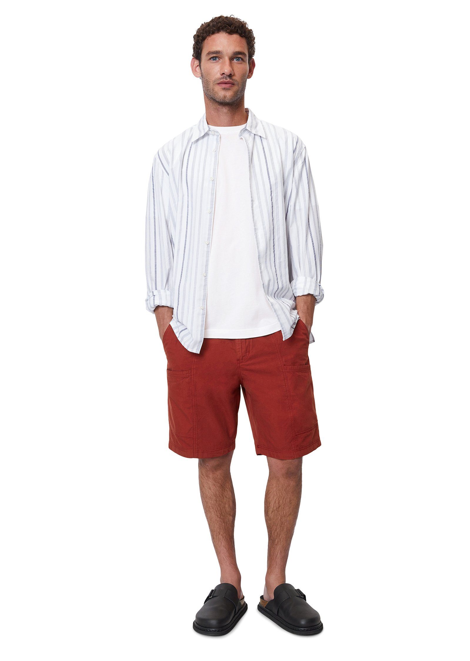 Marc O'Polo Shorts aus Bio-Baumwolle reiner rot